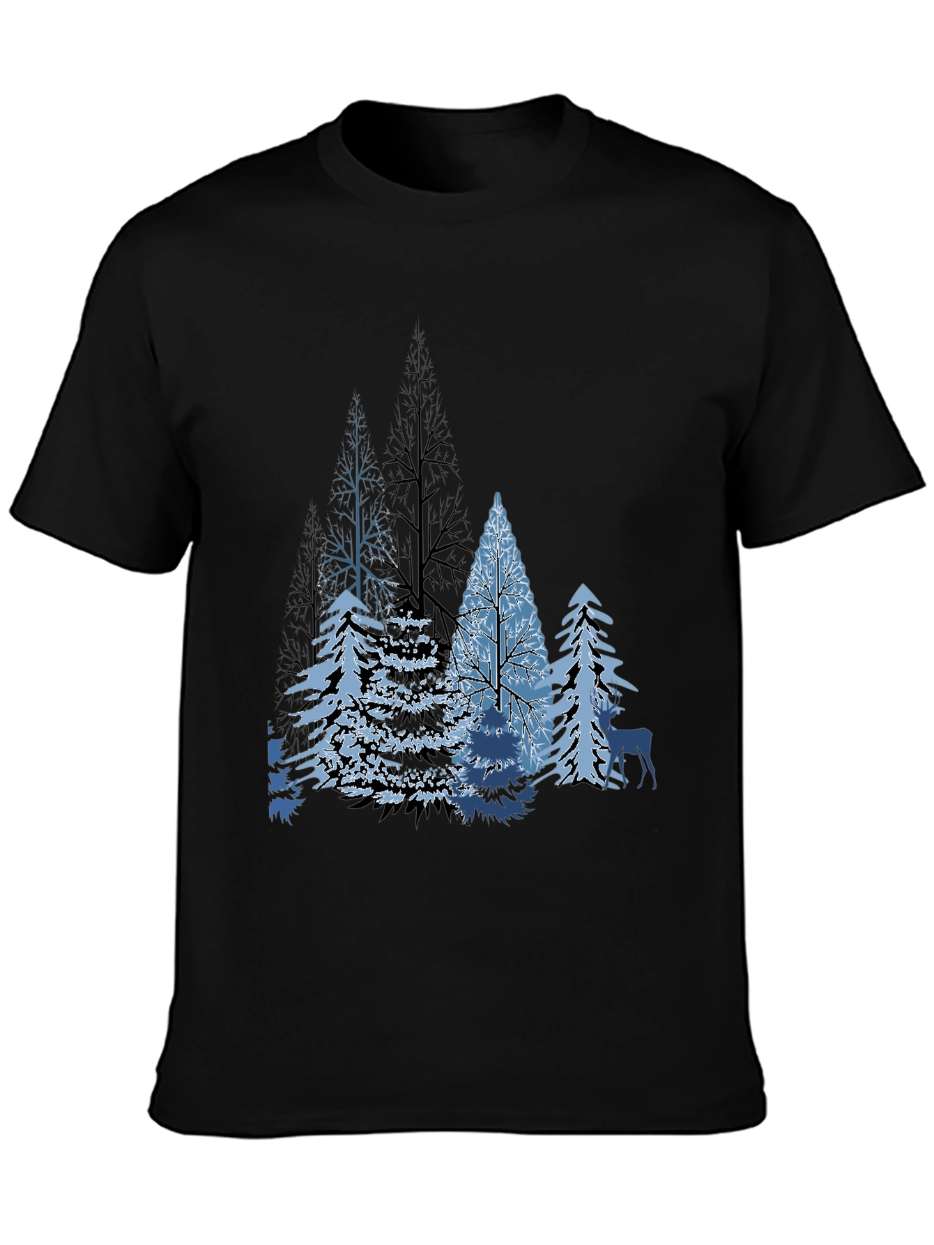 Winter Forest Graphic Tee - Black