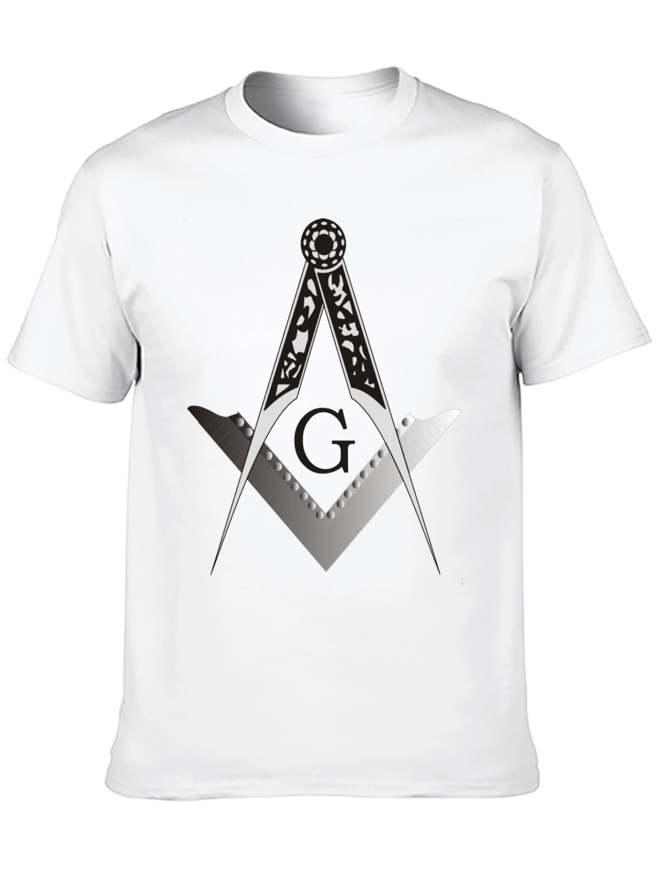 Masonic Compass & Square Black Graphic Tee