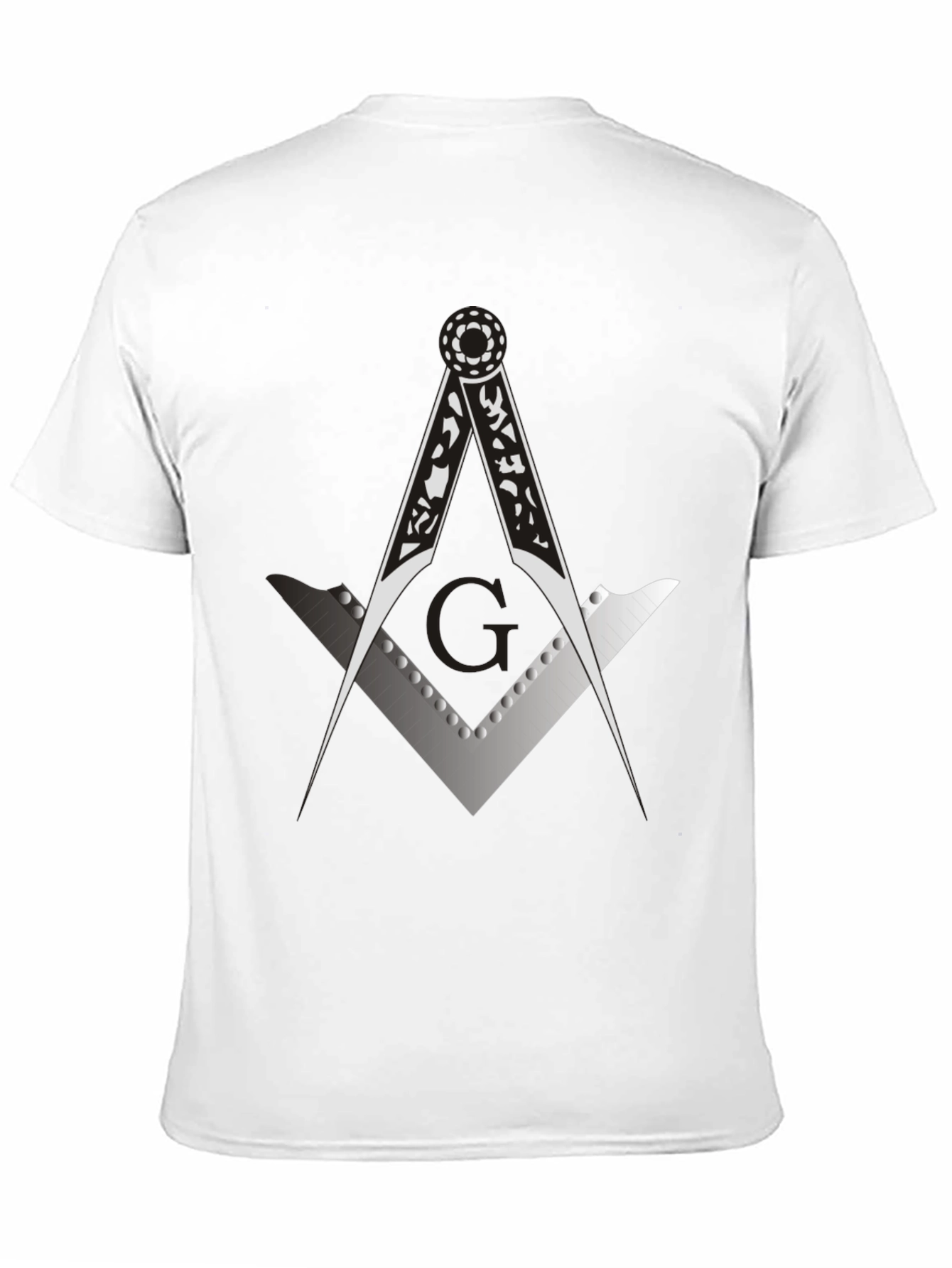 Masonic Compass & Square Black Graphic Tee