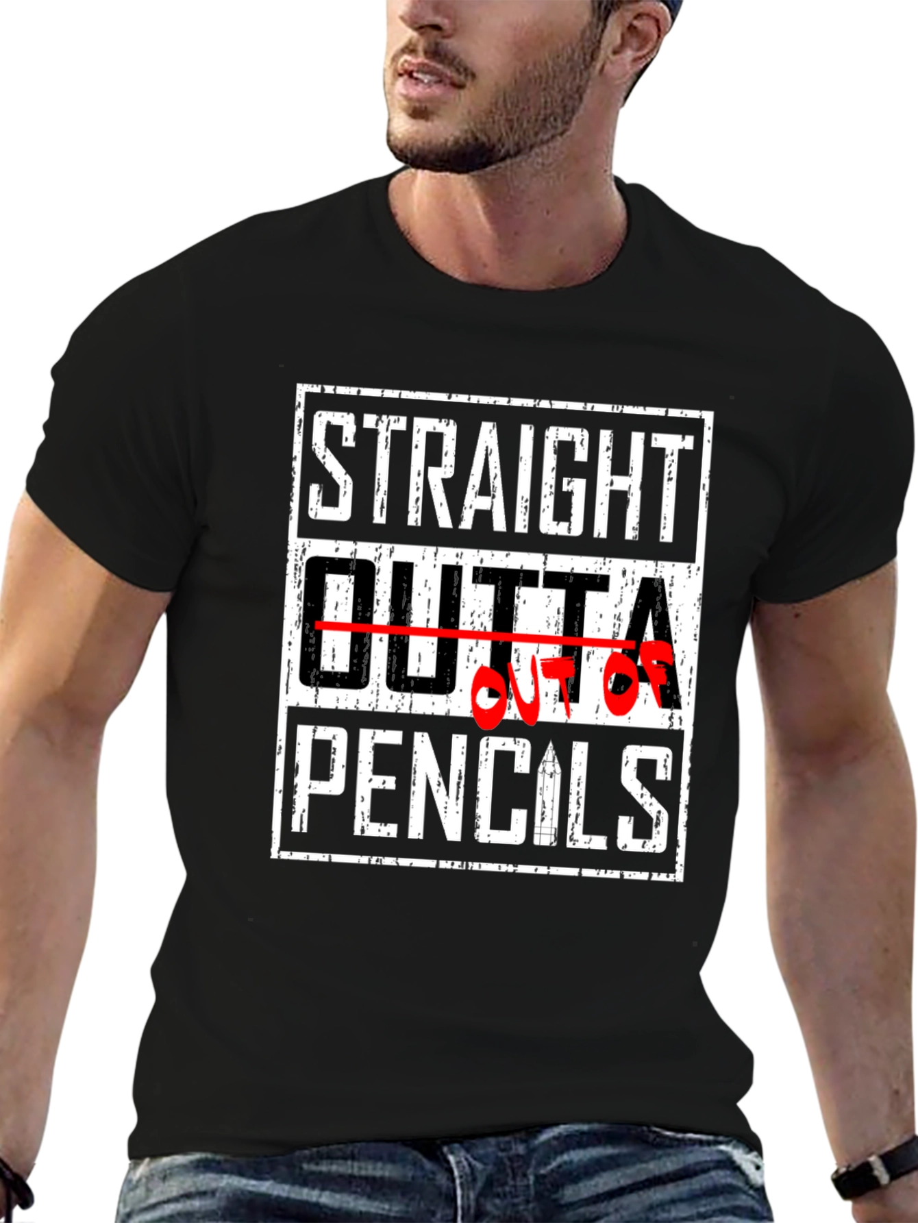 Straight Outta Pencils Graphic T-Shirt