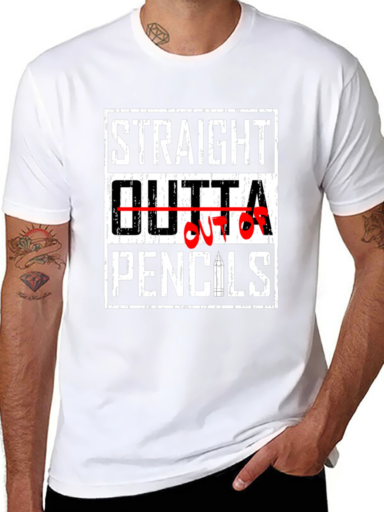 Straight Outta Pencils Graphic T-Shirt