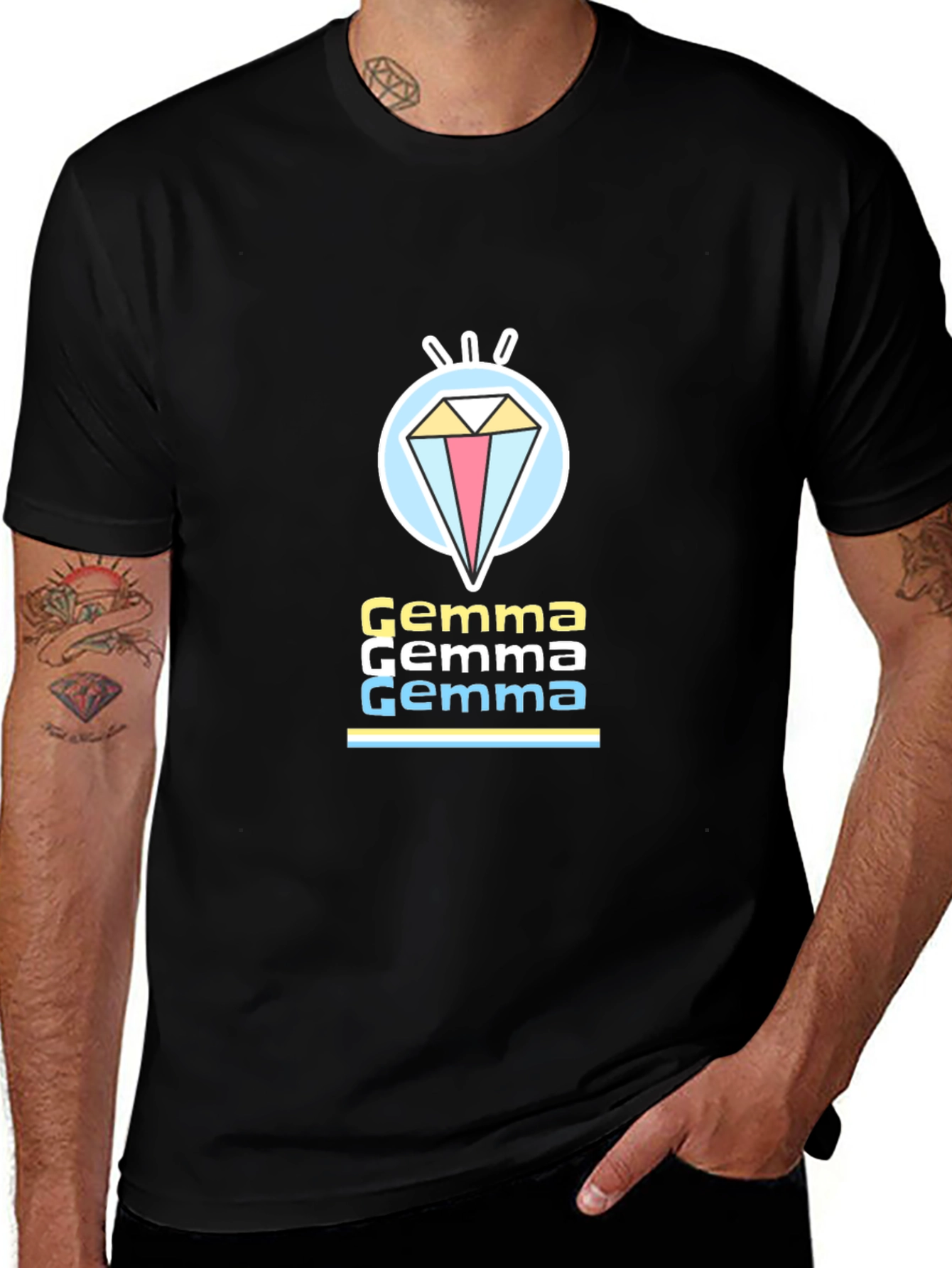 Gemma Diamond Graphic T-Shirt - Black