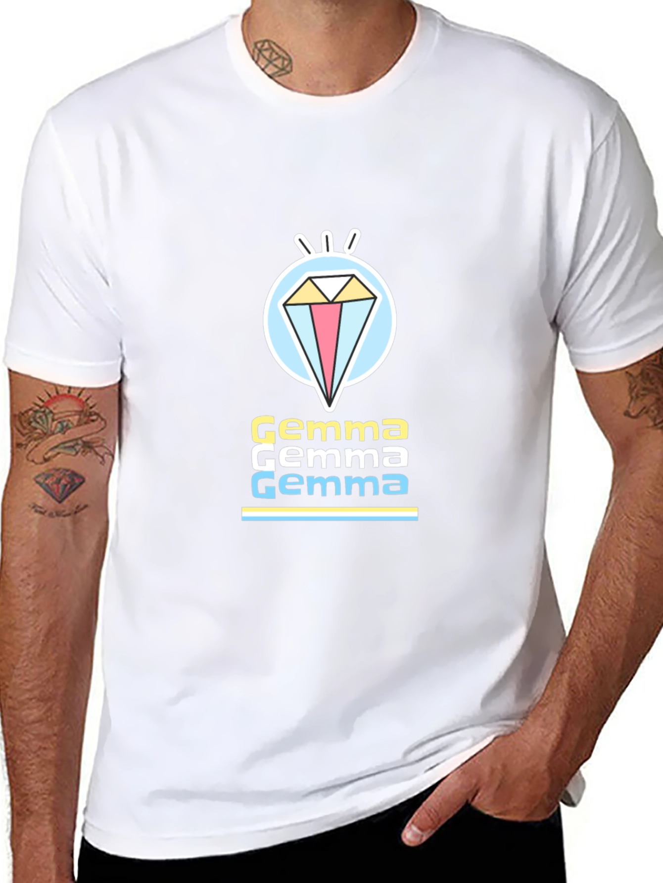 Gemma Diamond Graphic T-Shirt - Black
