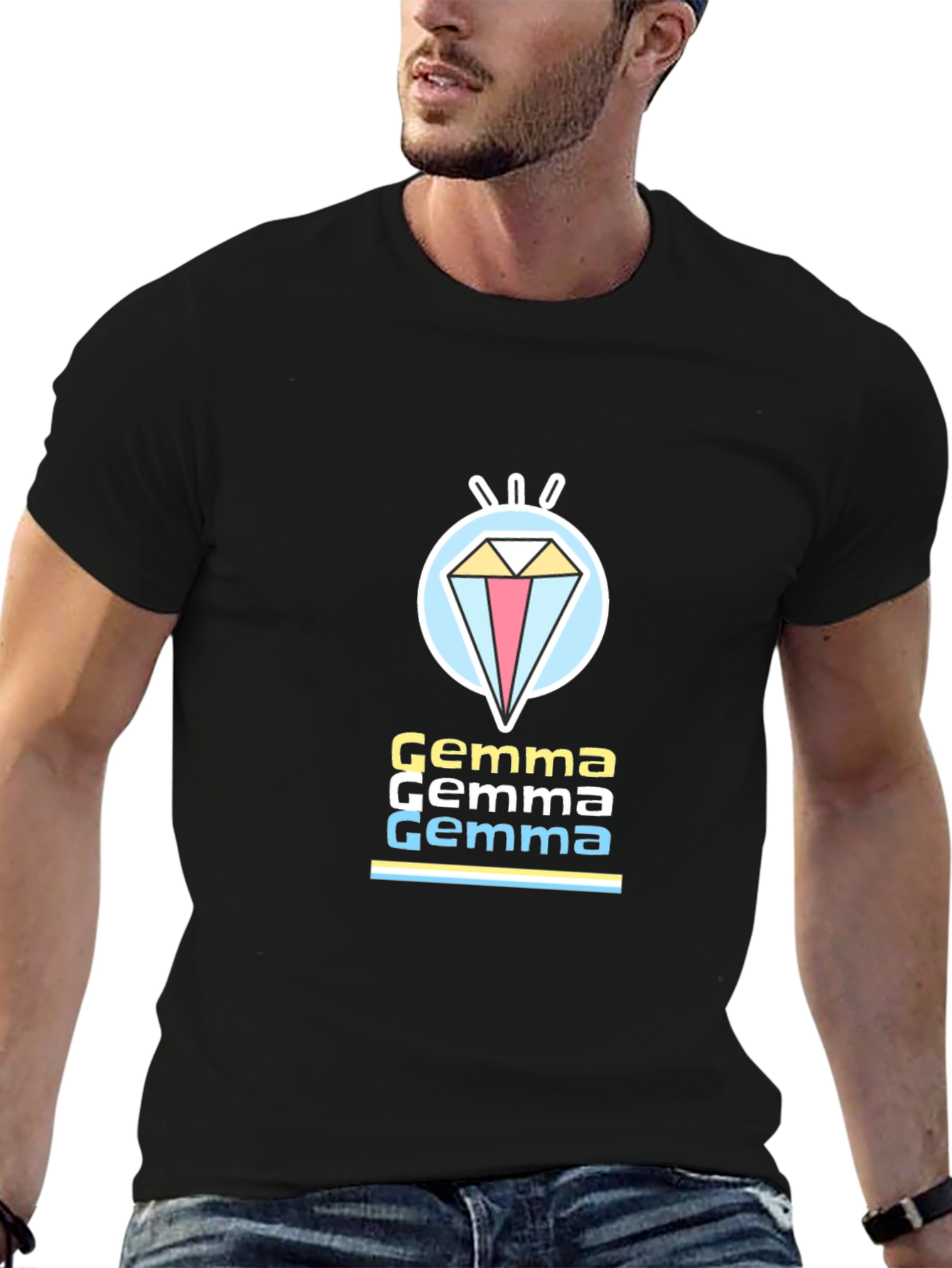 Gemma Diamond Graphic T-Shirt - Black