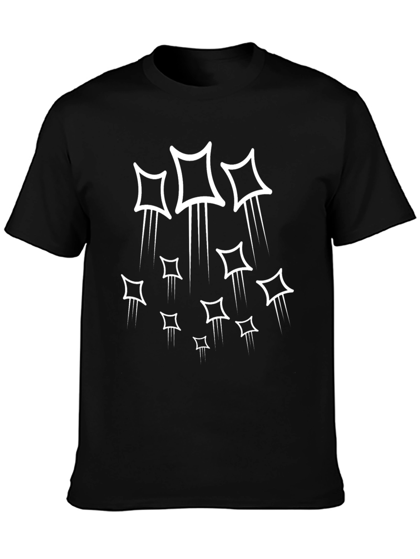 Trendy Black T-Shirt with Abstract Square Design