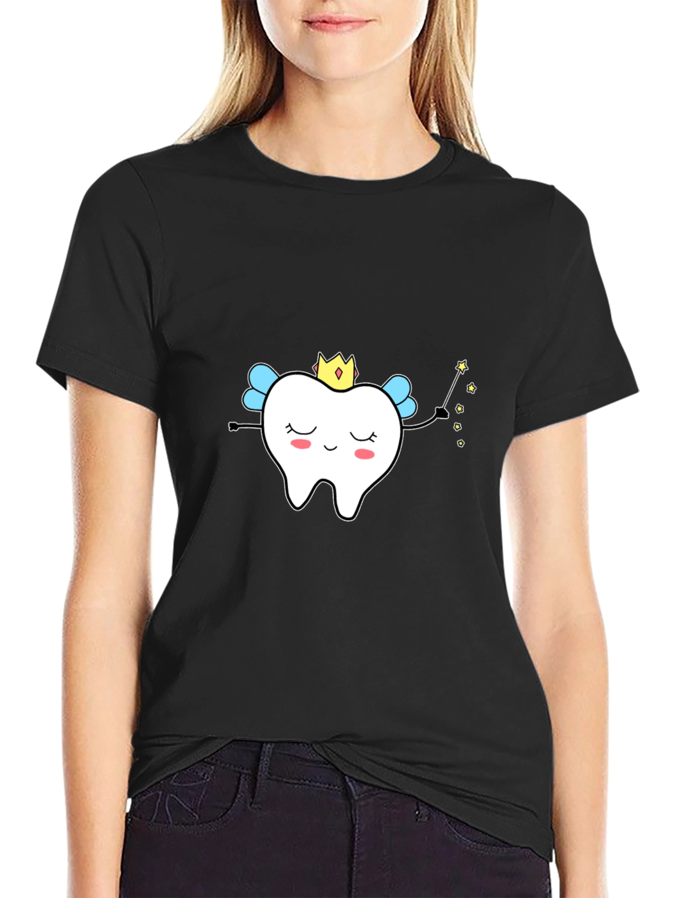 Tooth Fairy Graphic Tee - Soft Black Cotton T-Shirt