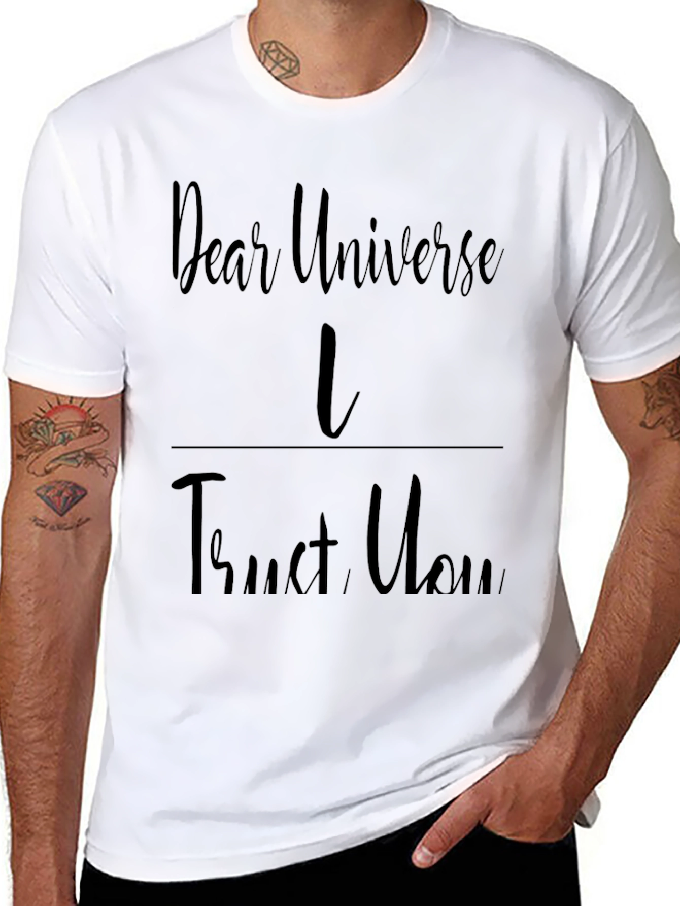 Dear Universe I Trust You Black Graphic Tee