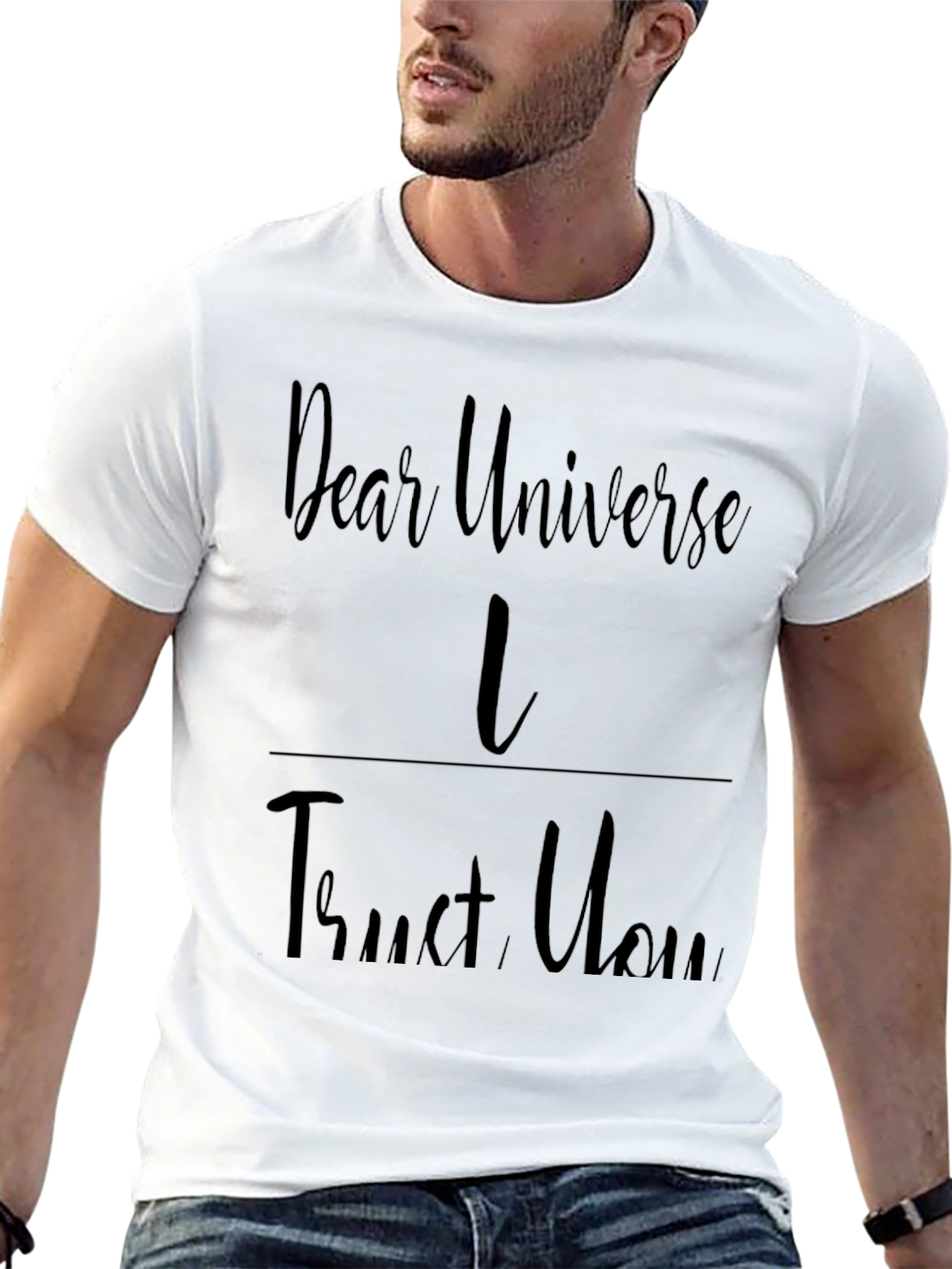 Dear Universe I Trust You Black Graphic Tee