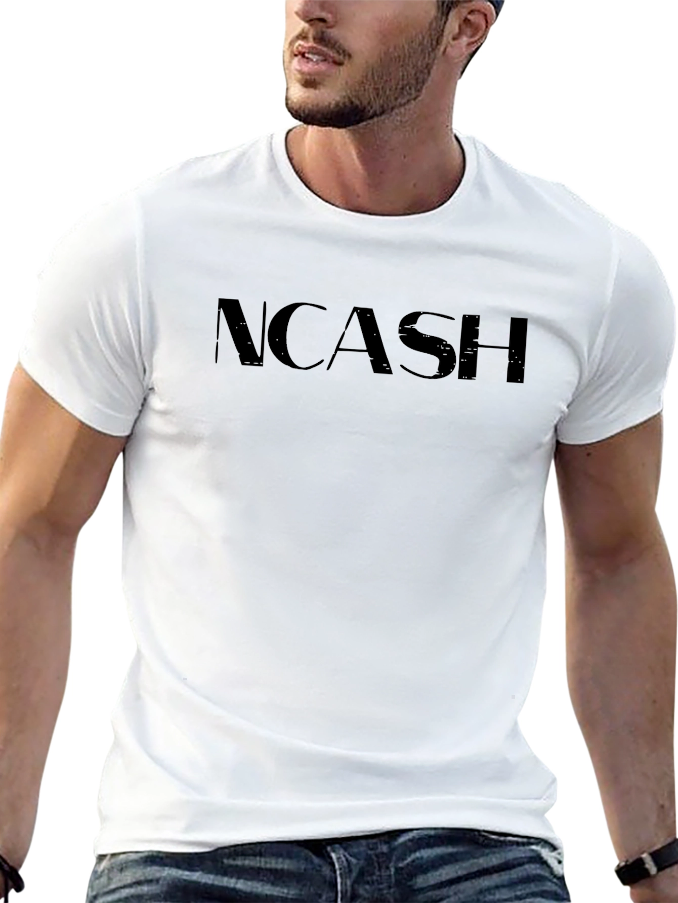 NCASH Black T-Shirt Casual Streetwear