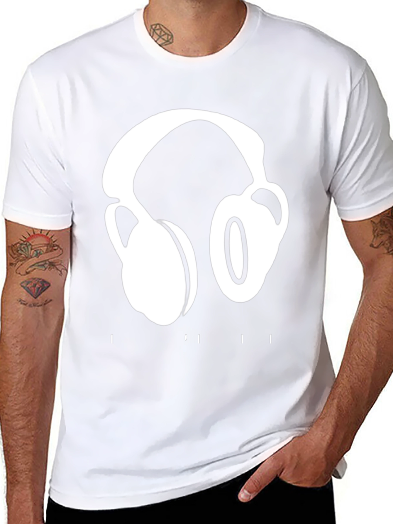 Headphones Graphic T-Shirt - Black