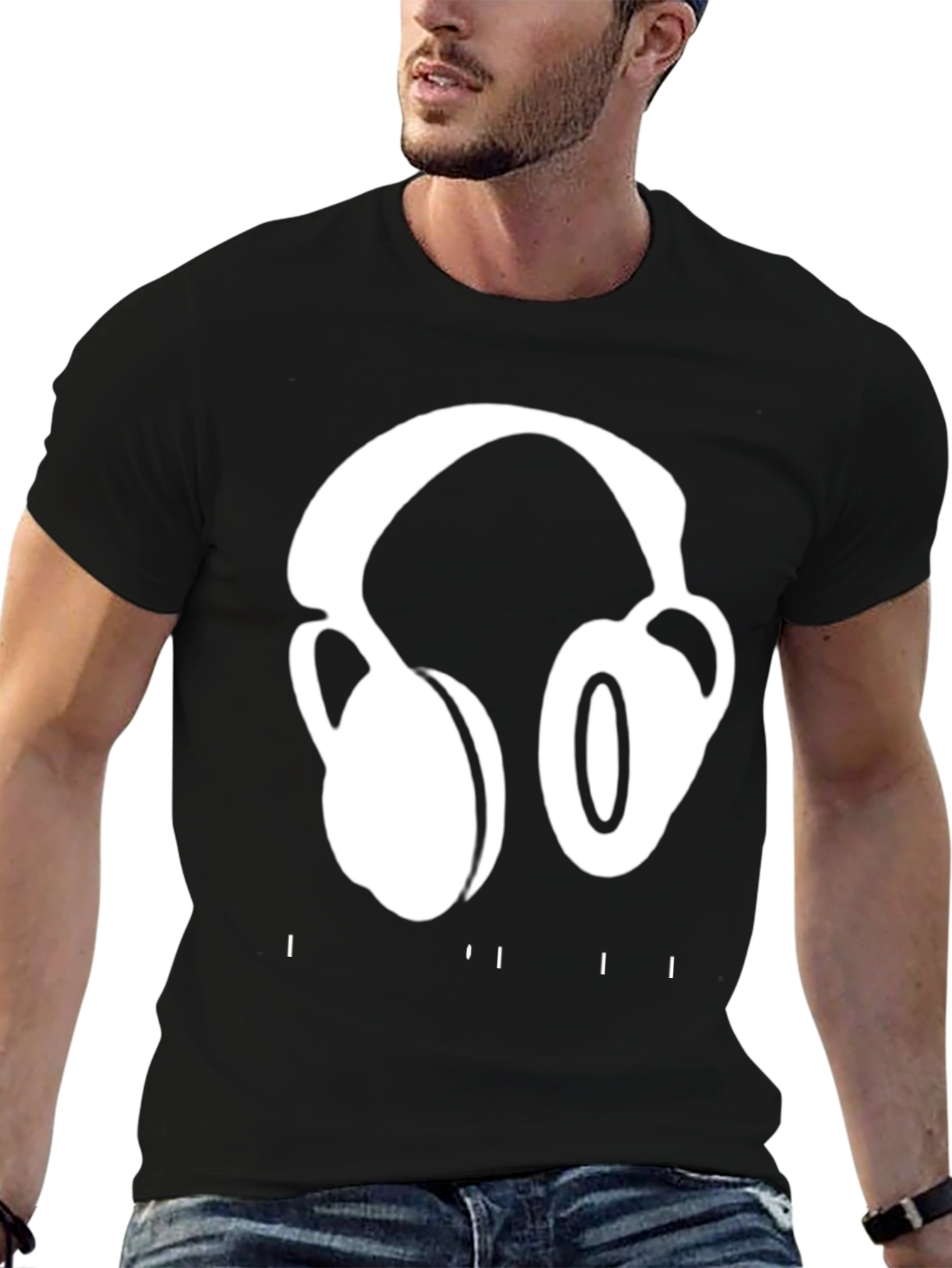 Headphones Graphic T-Shirt - Black