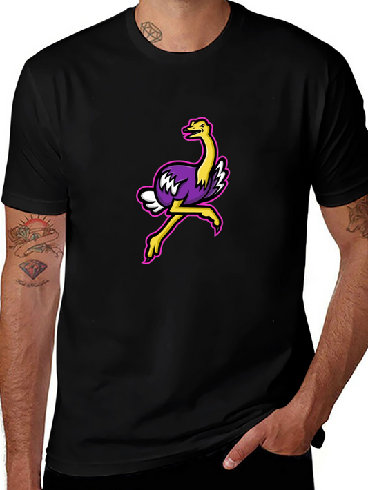 Cool Ostrich Graphic Tee - Black Unisex T-Shirt