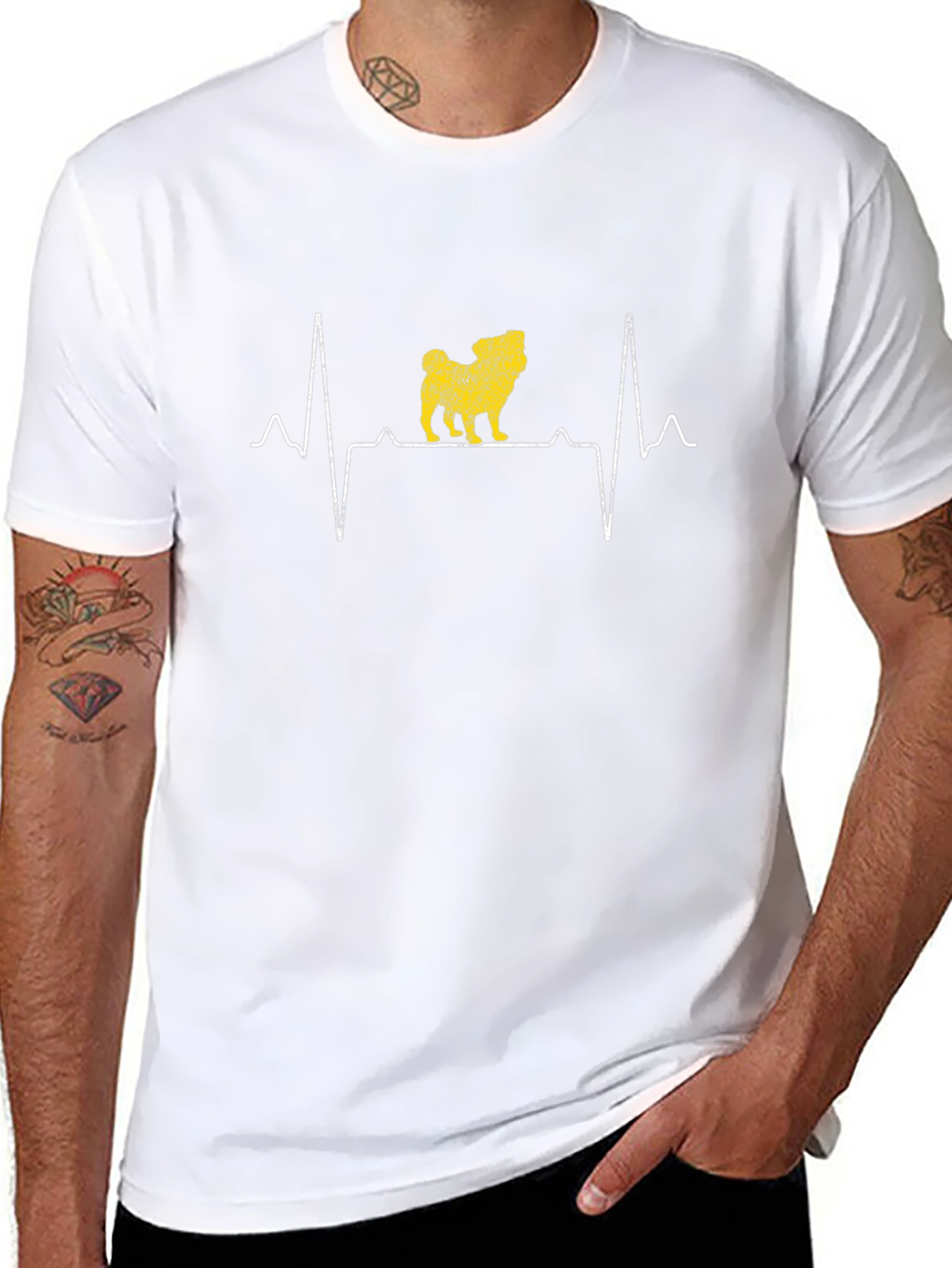 Pug Heartbeat T-Shirt - Dog Lover Tee