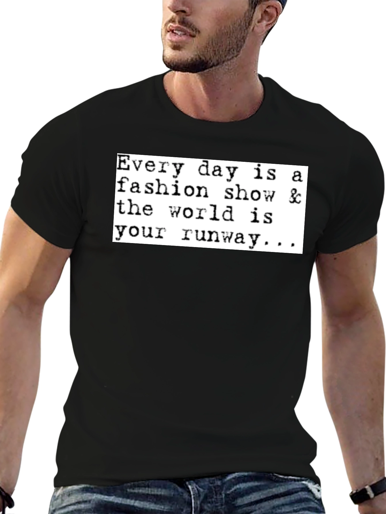 Fashion Show Runway Graphic Tee - Black