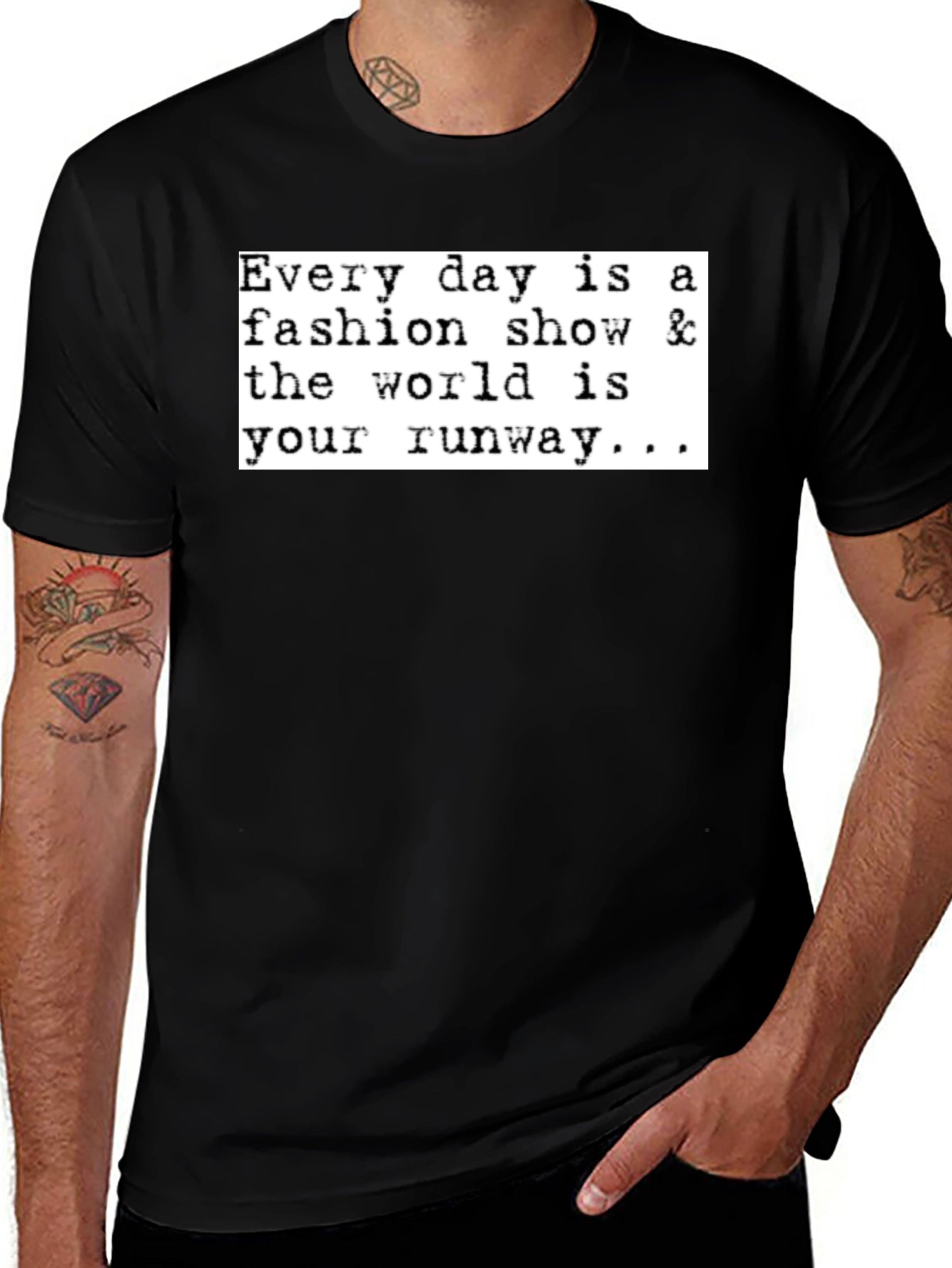 Fashion Show Runway Graphic Tee - Black