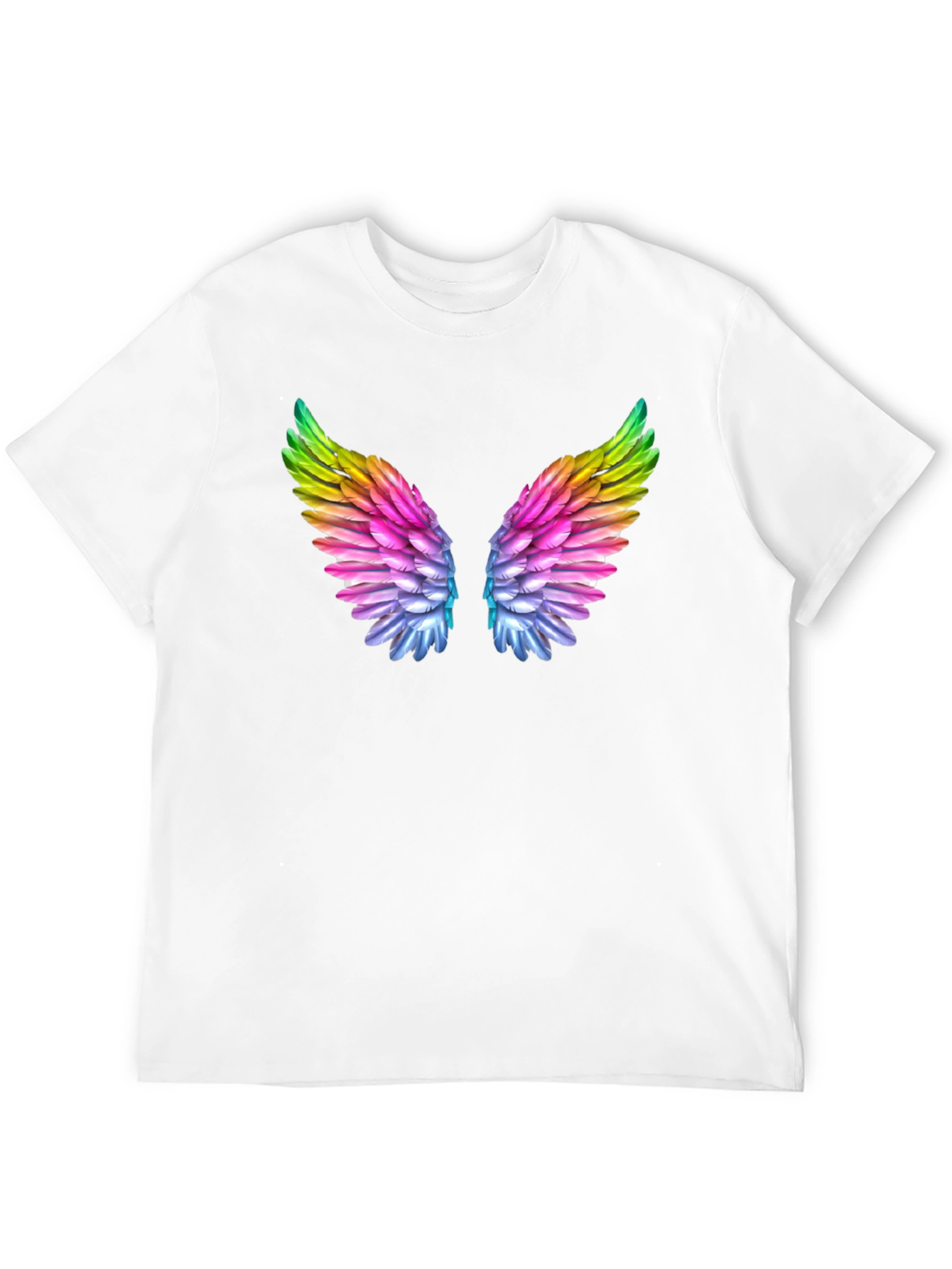 Rainbow Wings Graphic Tee - Stylish Black T-Shirt
