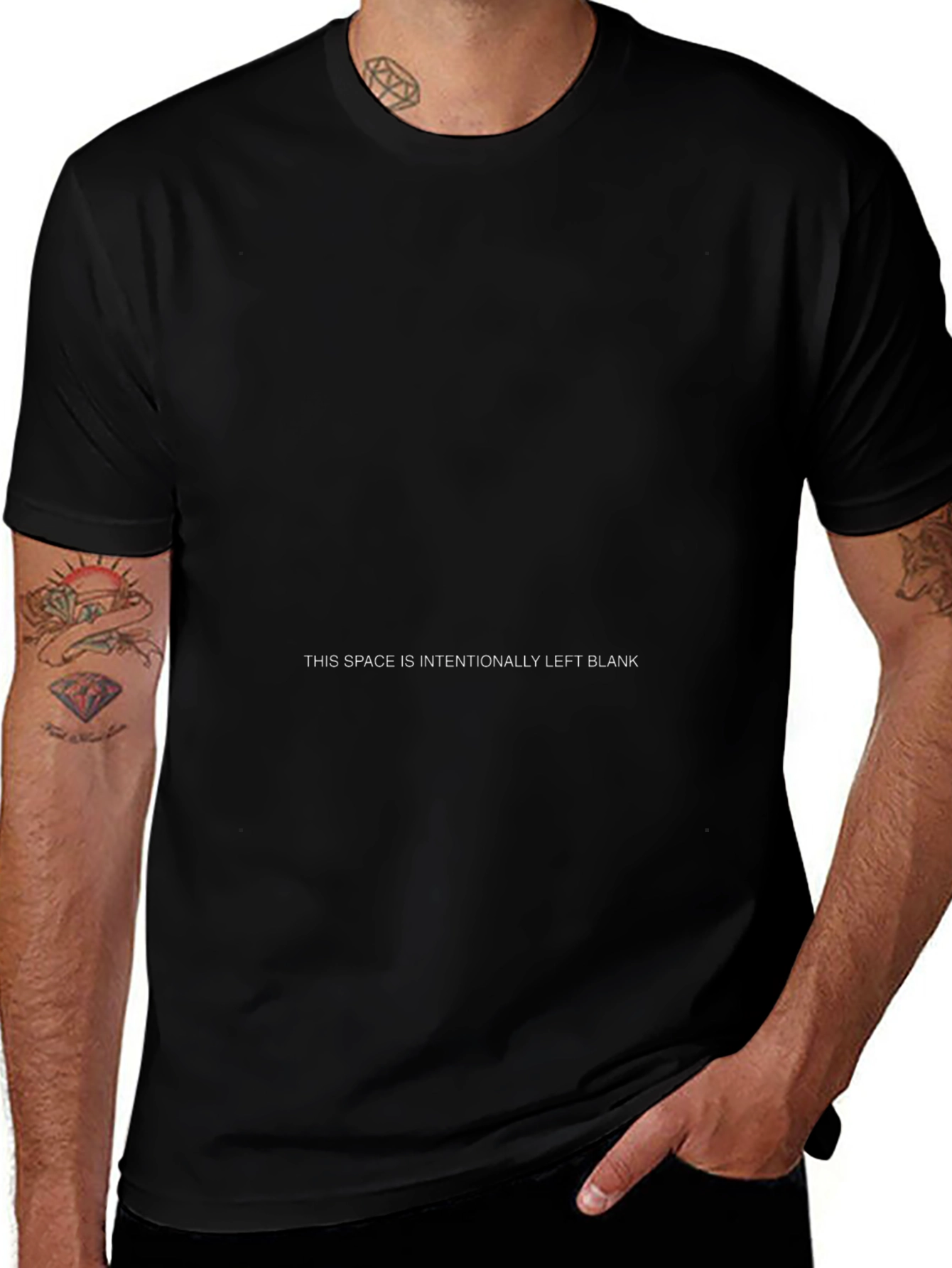 Black T-Shirt: Intentionally Blank Space