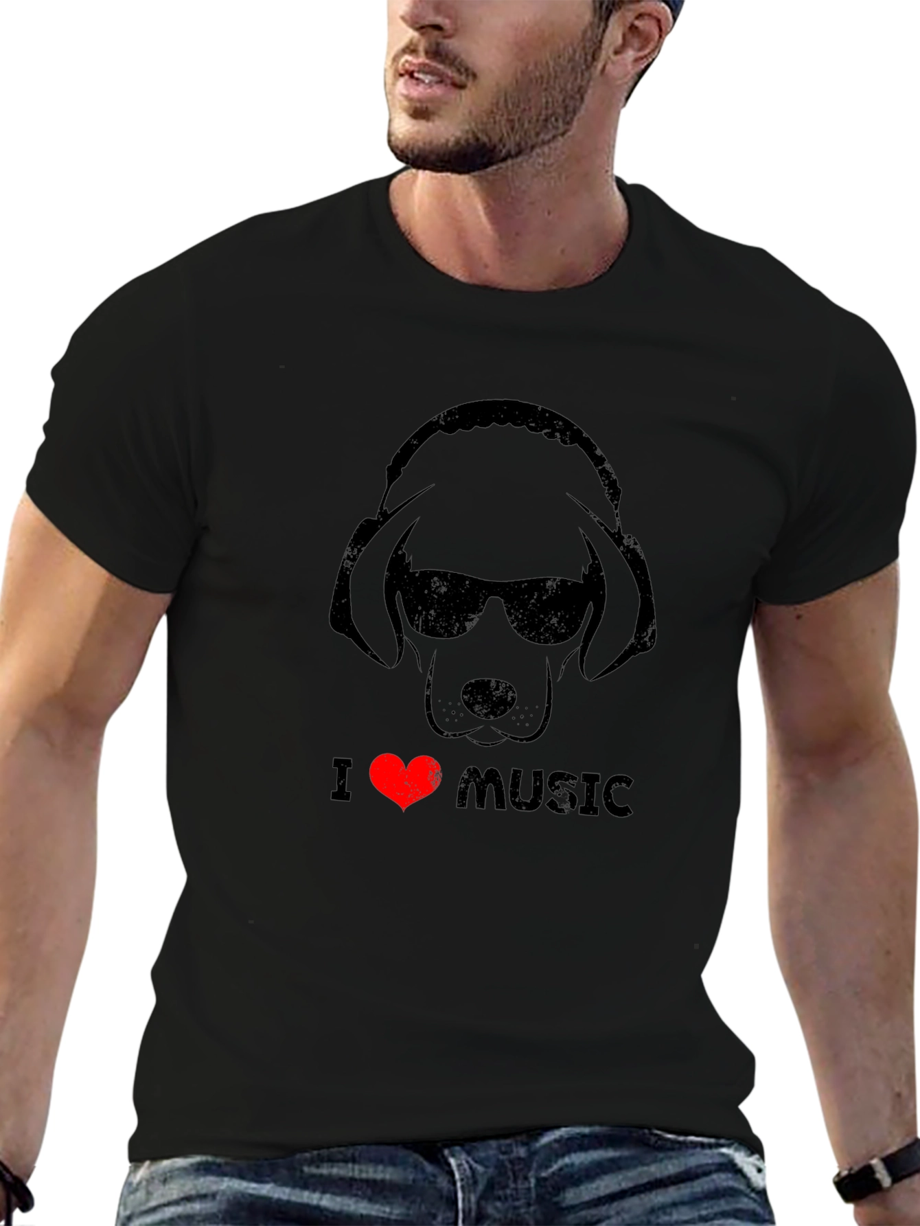 I Love Music Dog T-Shirt