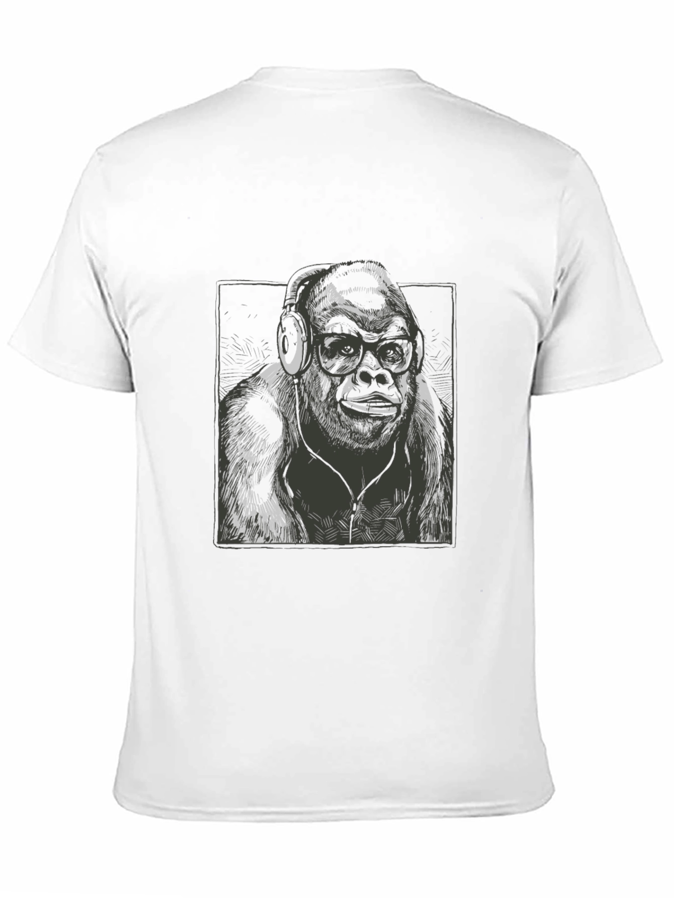 Cool Gorilla Tee: Hipster Ape with Headphones T-Shirt