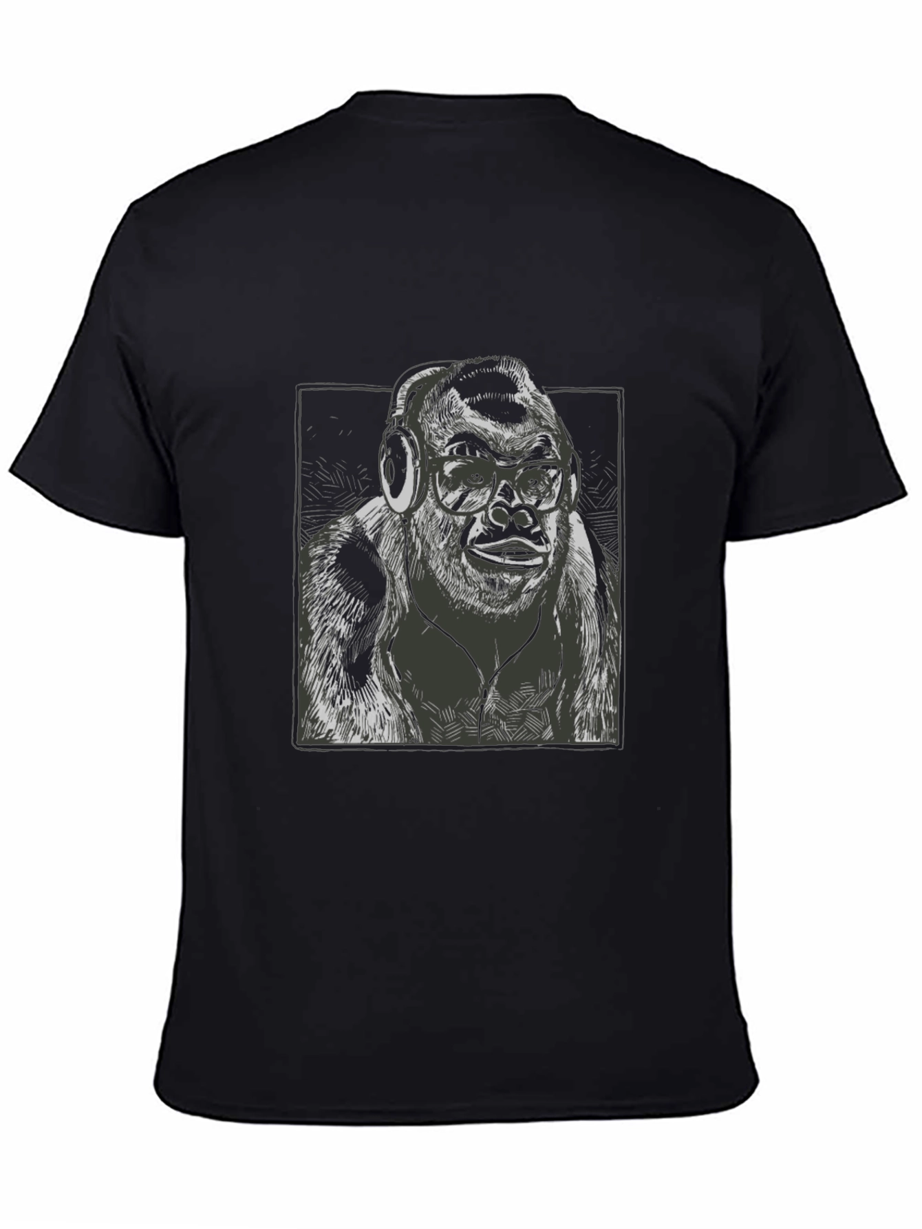 Cool Gorilla Tee: Hipster Ape with Headphones T-Shirt
