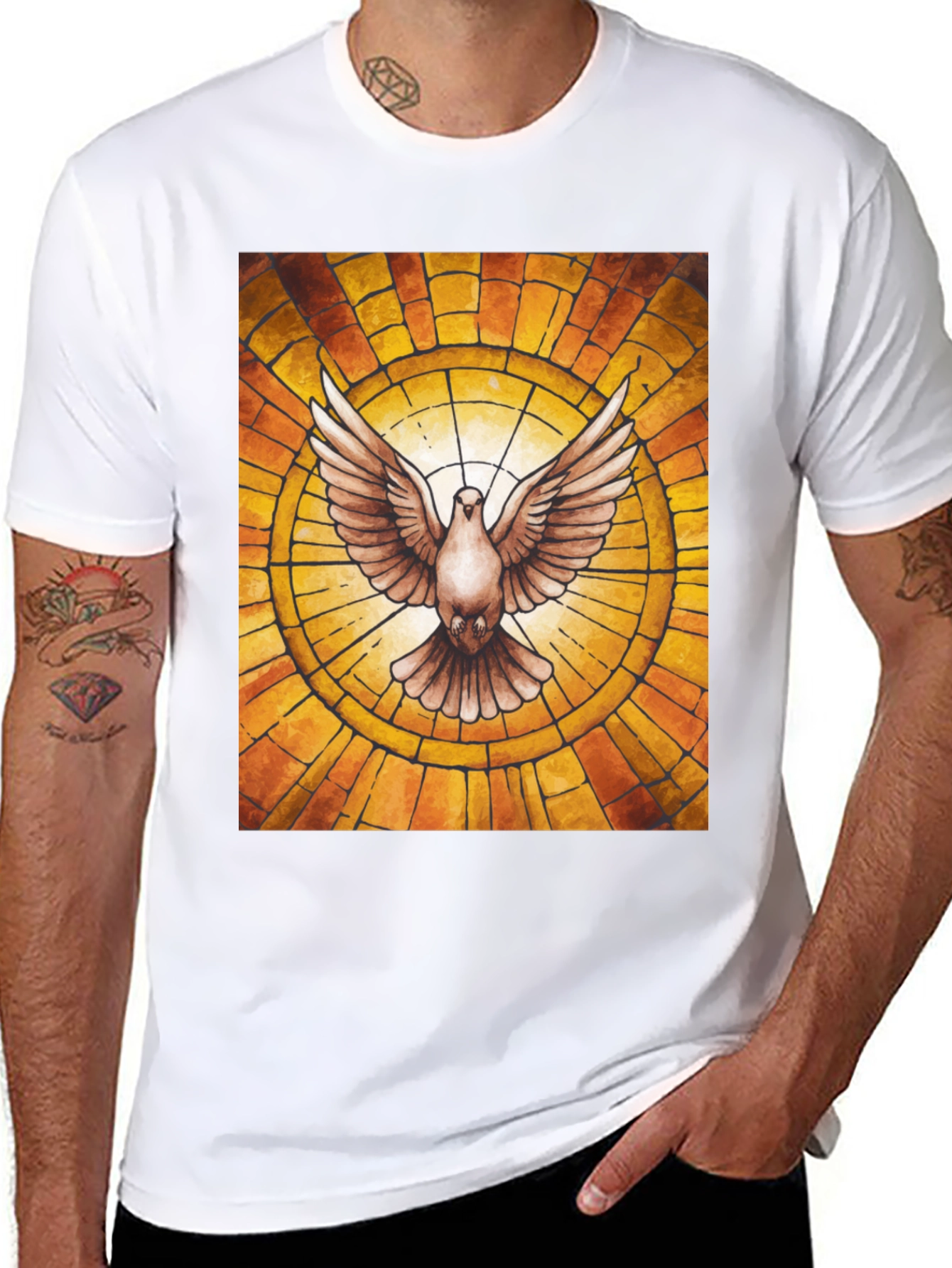 Dove Stained Glass Graphic Tee