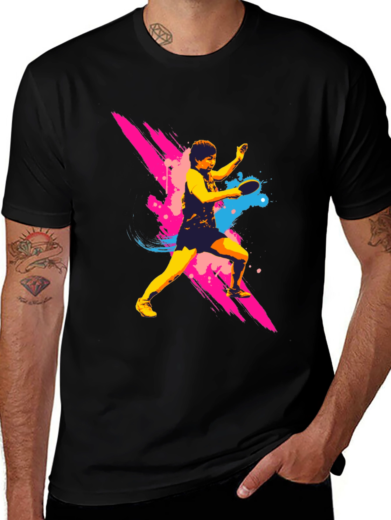 Ping Pong Player Graphic T-Shirt