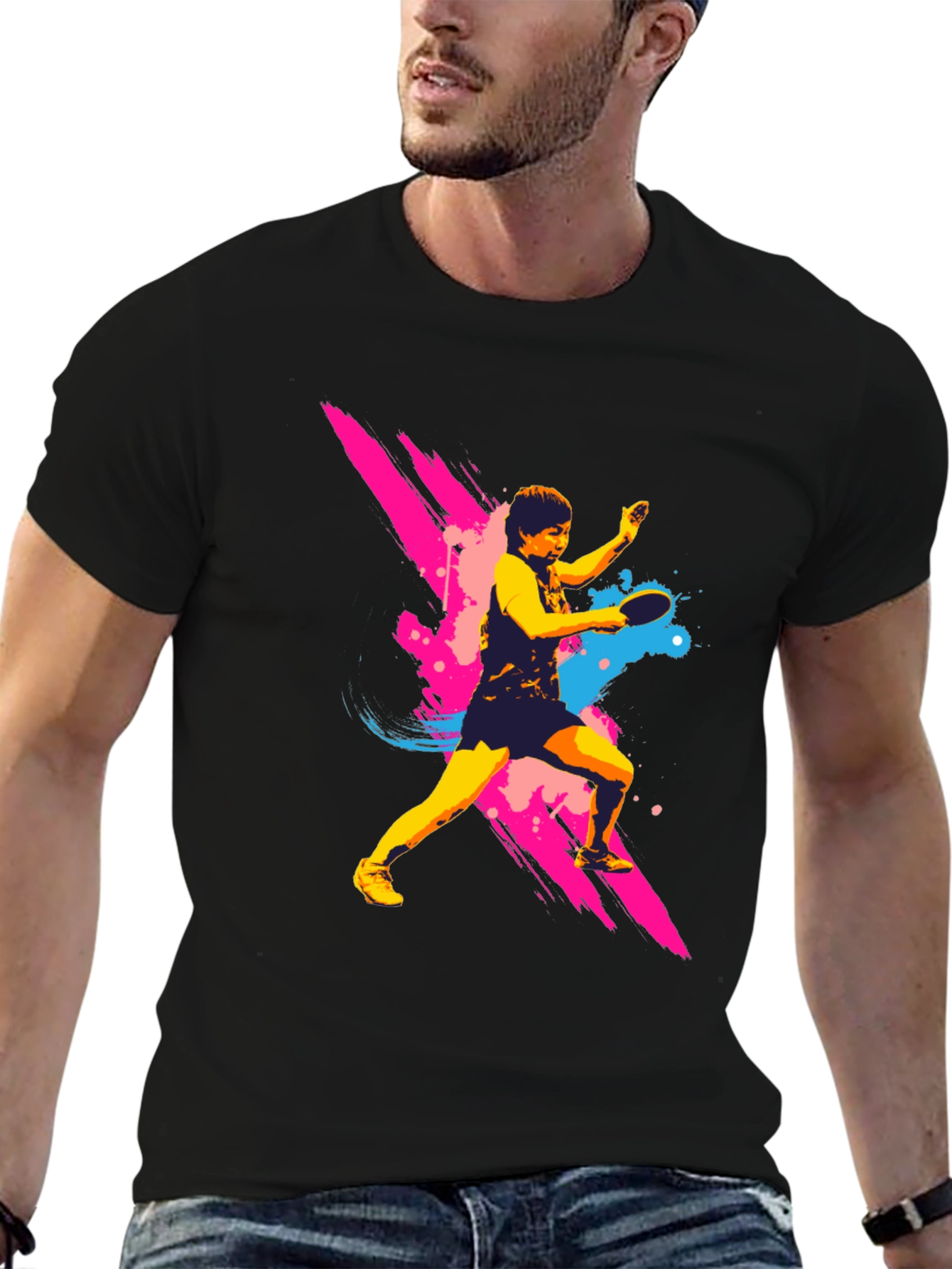 Ping Pong Player Graphic T-Shirt