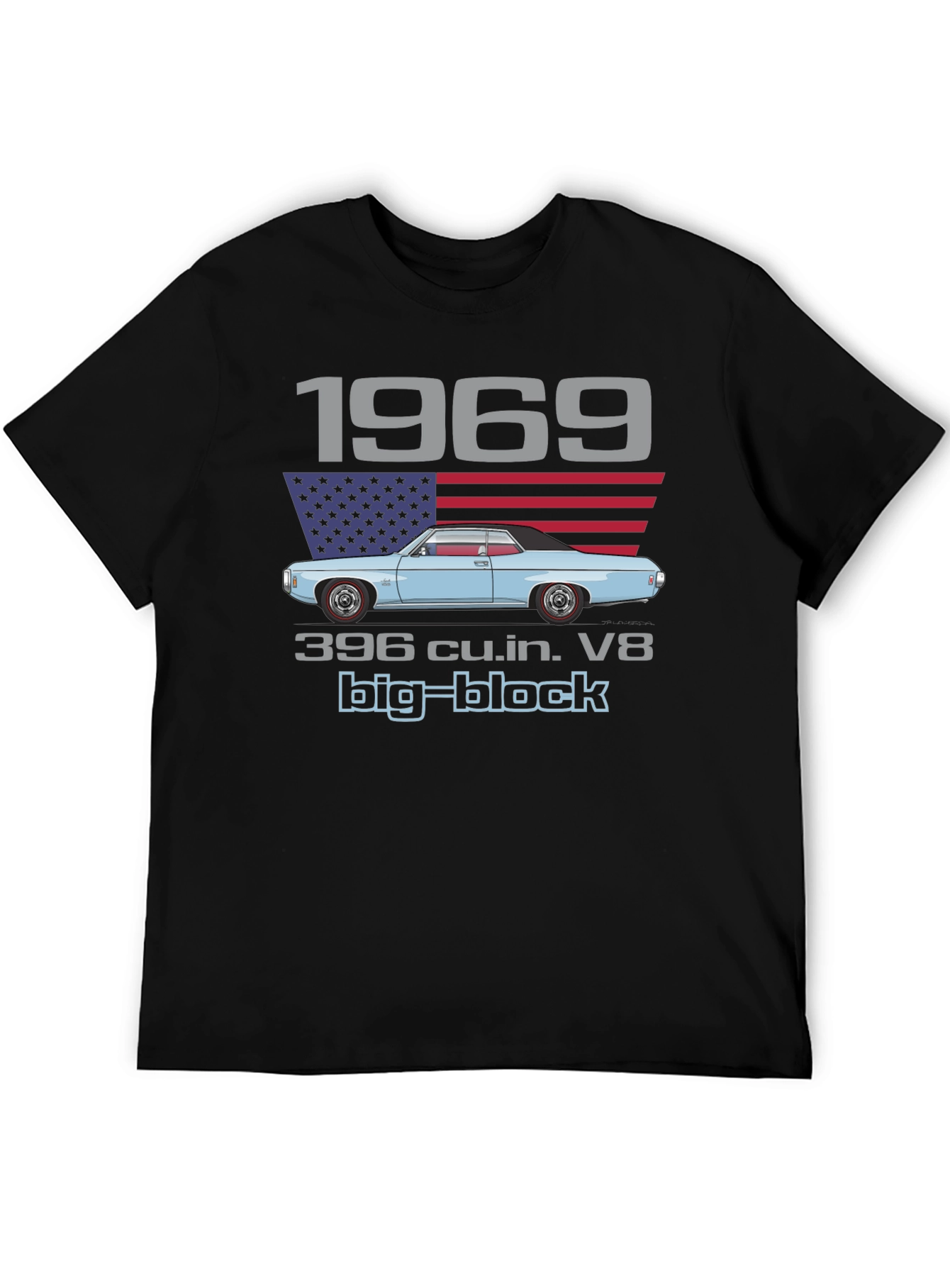 1969 Muscle Car Big Block V8 Graphic T-Shirt