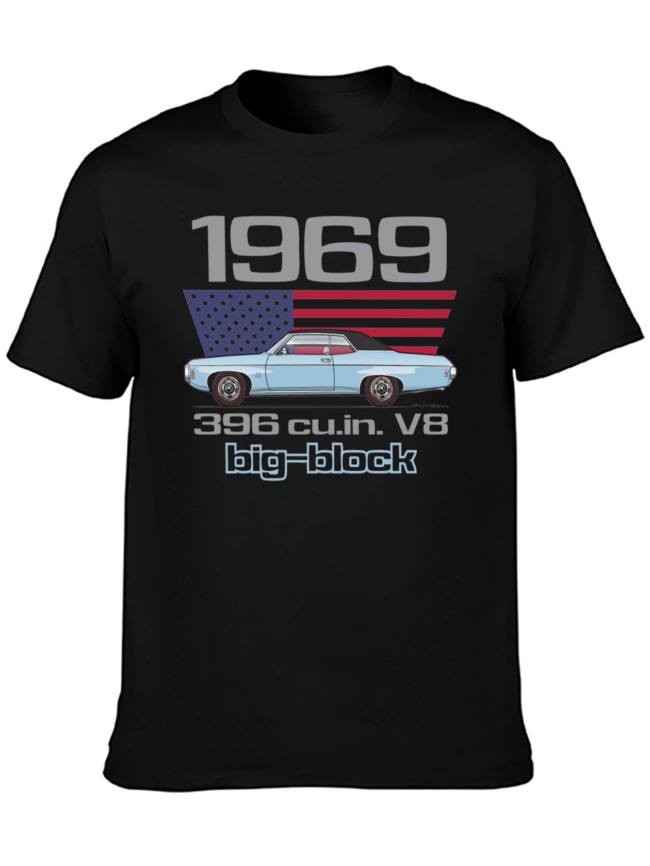 1969 Muscle Car Big Block V8 Graphic T-Shirt