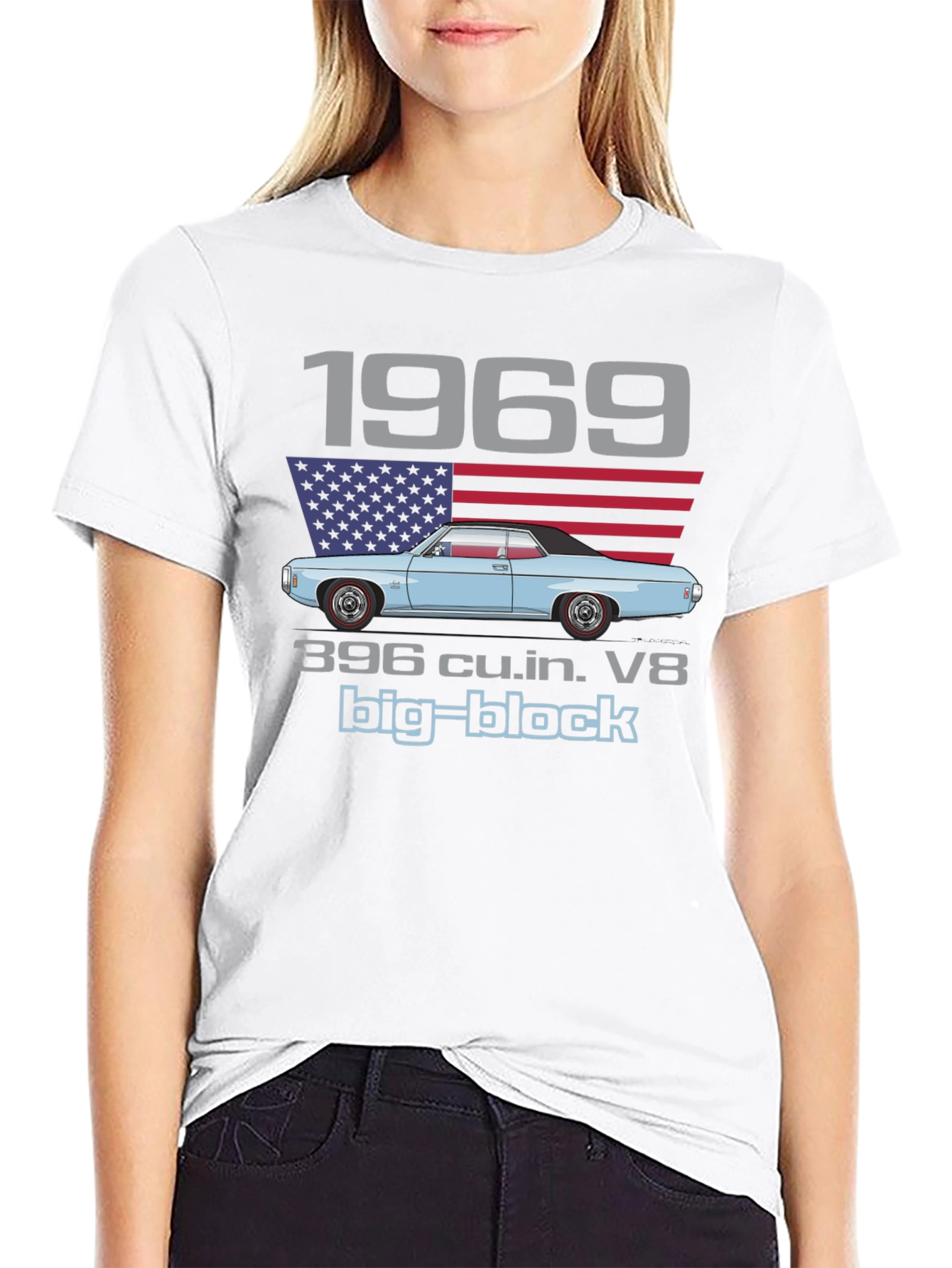 1969 Muscle Car Big Block V8 Graphic T-Shirt