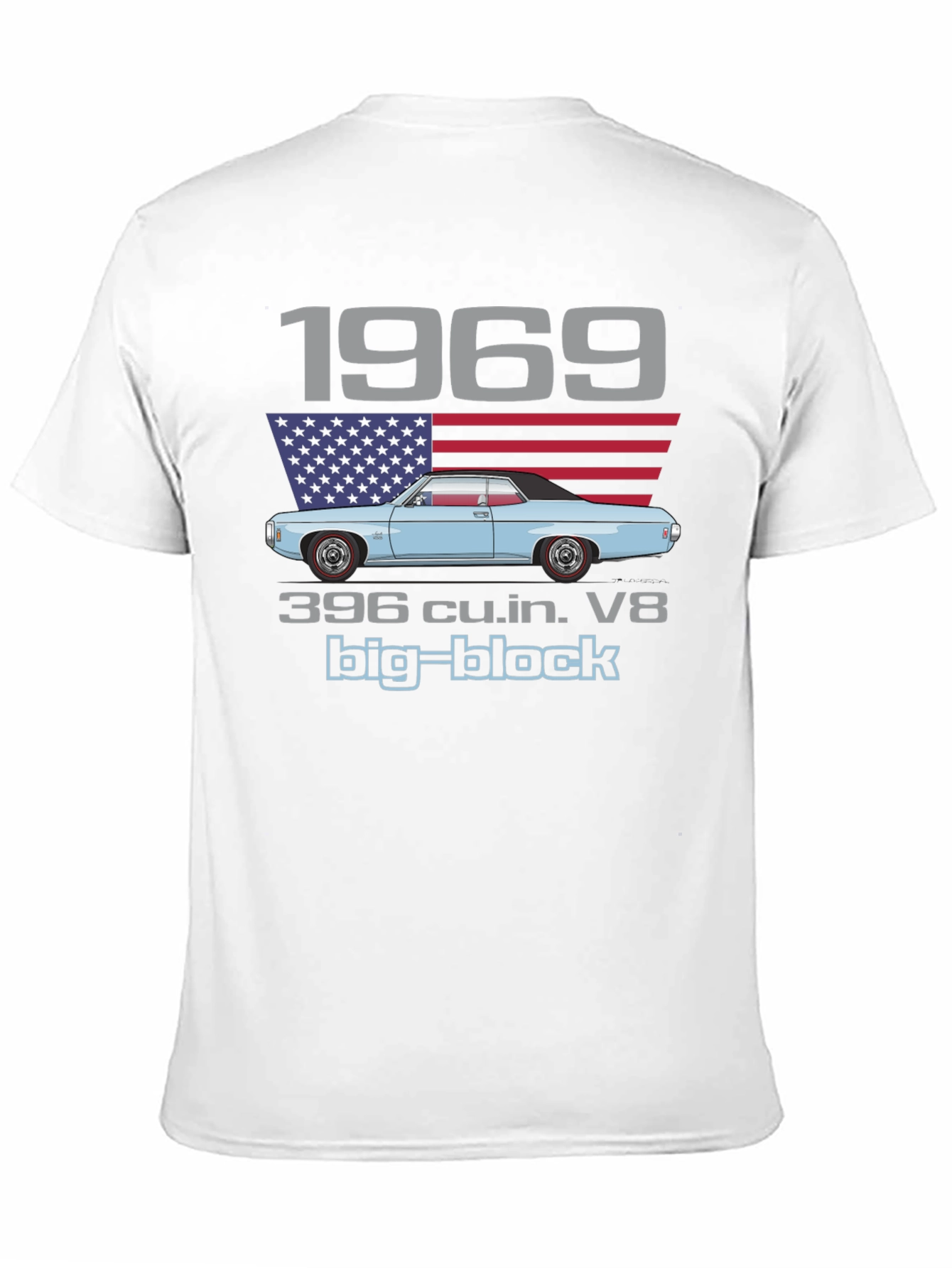 1969 Muscle Car Big Block V8 Graphic T-Shirt