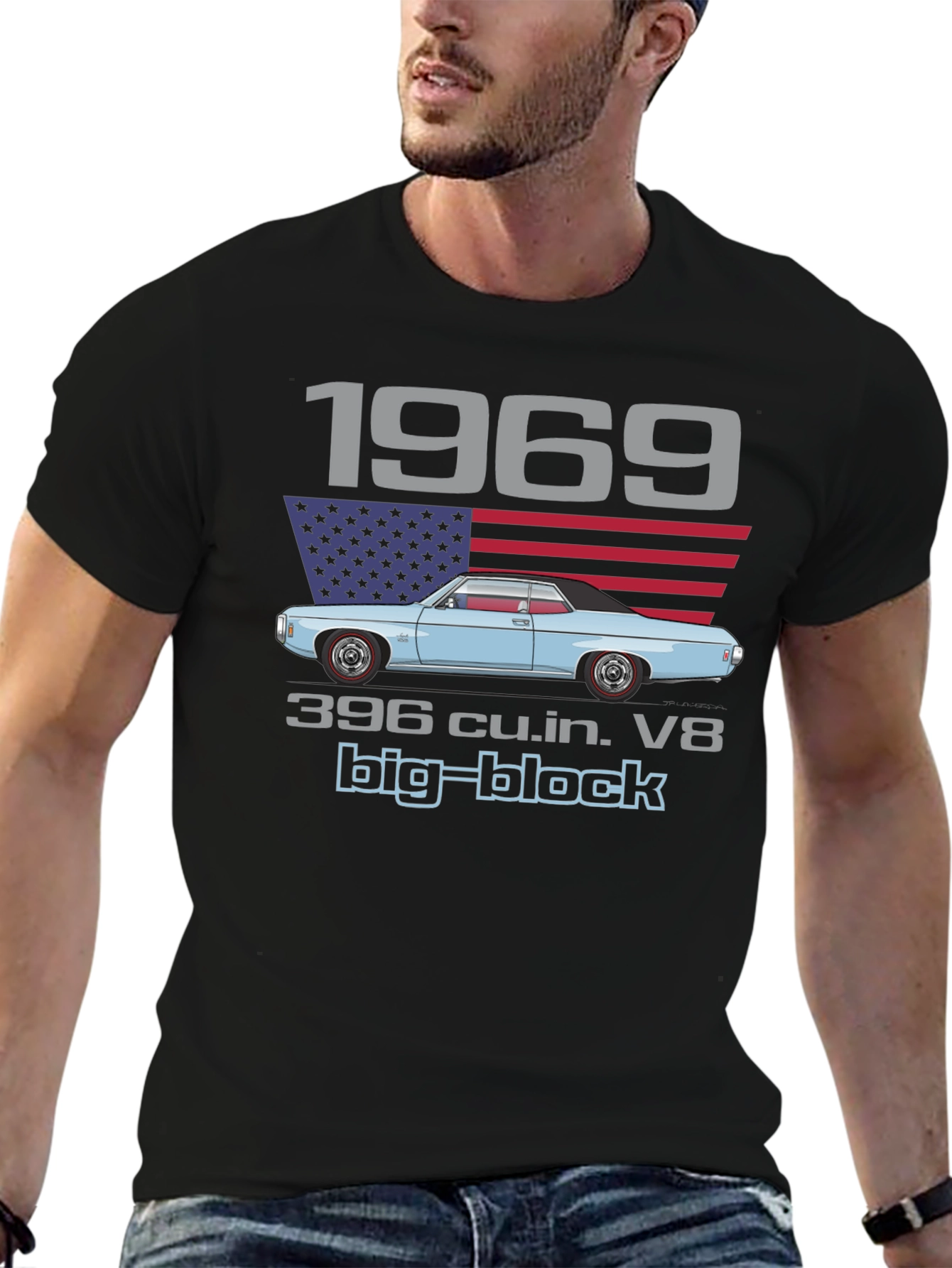 1969 Muscle Car Big Block V8 Graphic T-Shirt