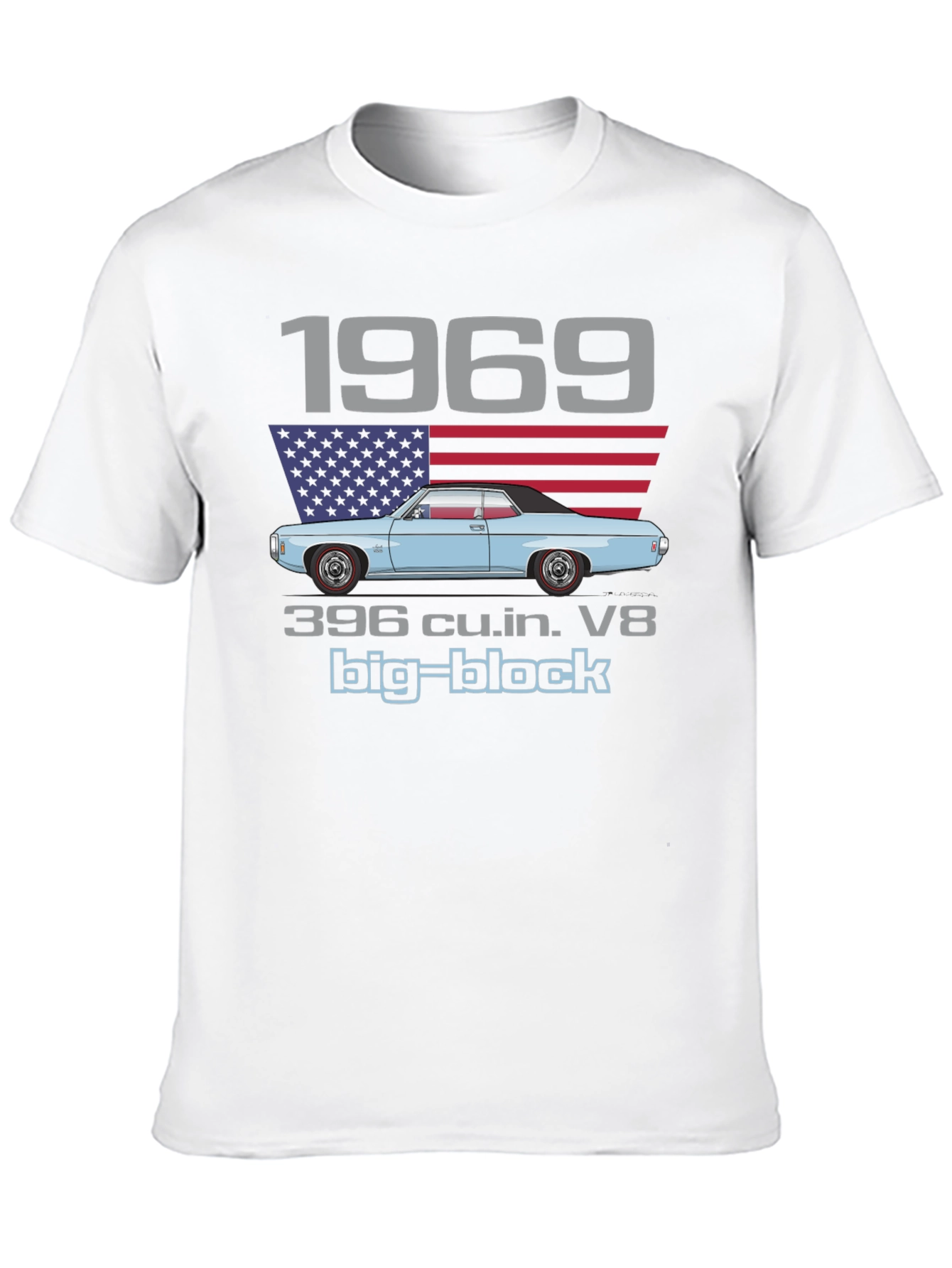 1969 Muscle Car Big Block V8 Graphic T-Shirt