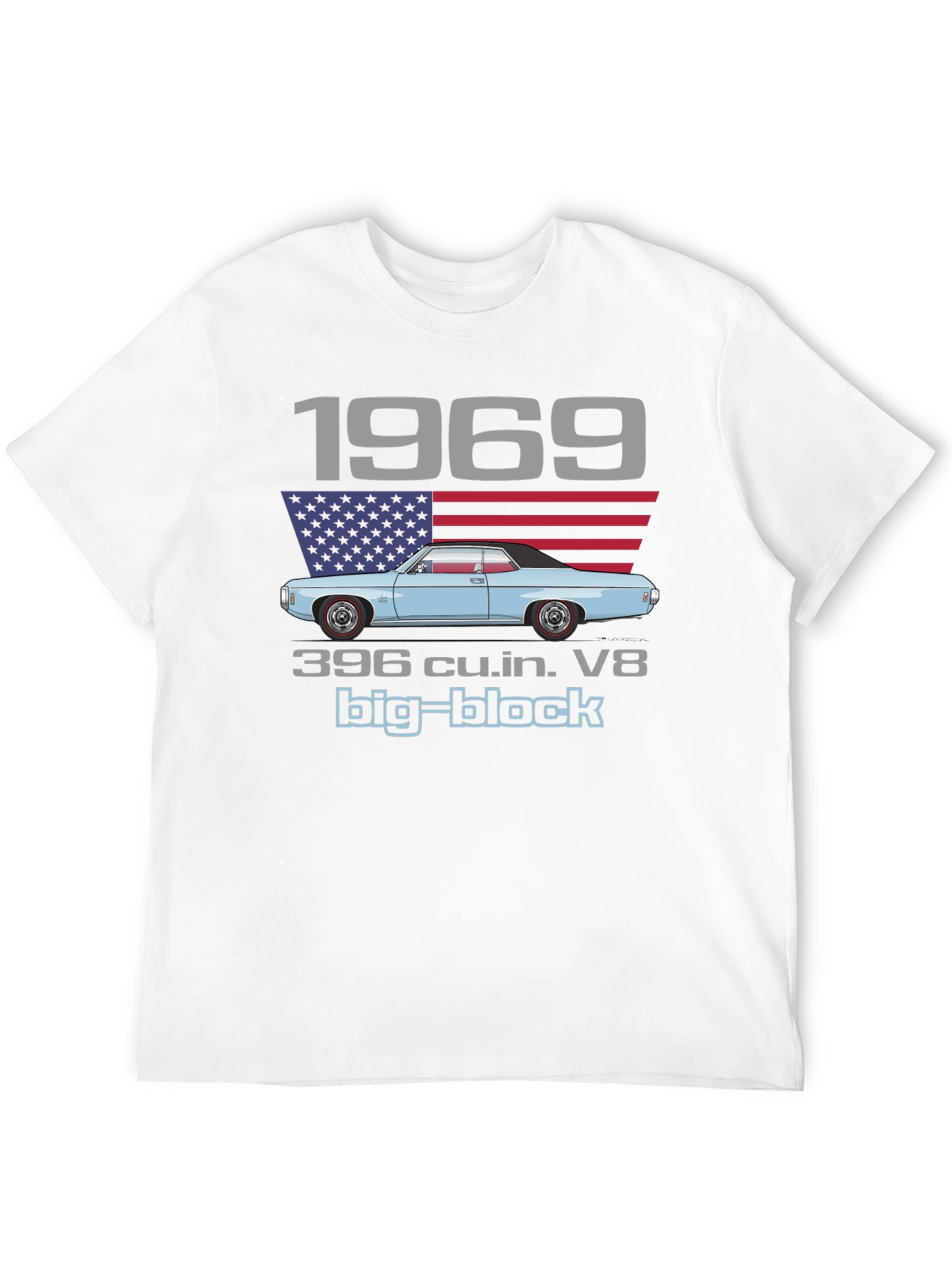 1969 Muscle Car Big Block V8 Graphic T-Shirt