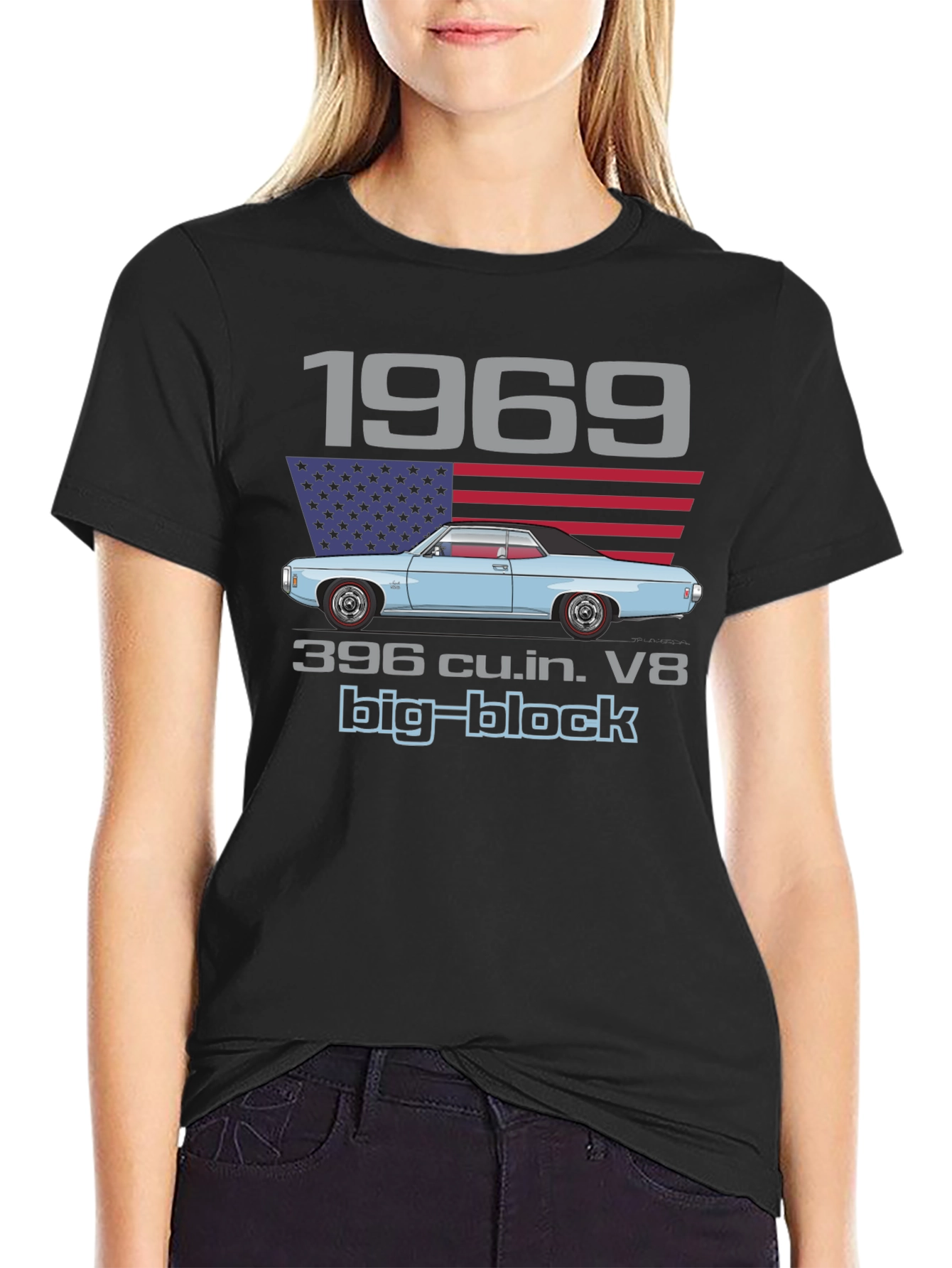 1969 Muscle Car Big Block V8 Graphic T-Shirt