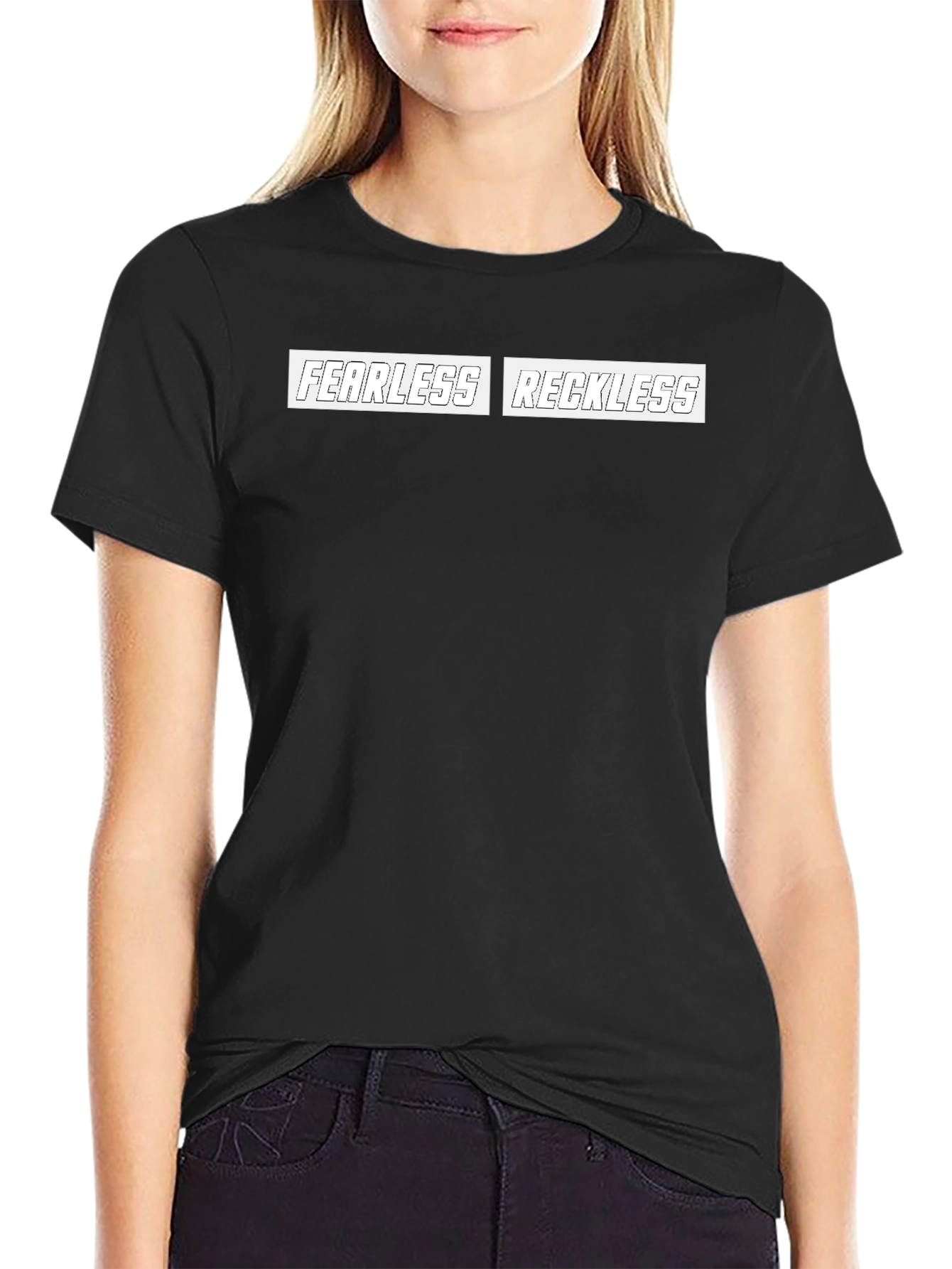 Fearless Reckless Graphic Black T-Shirt