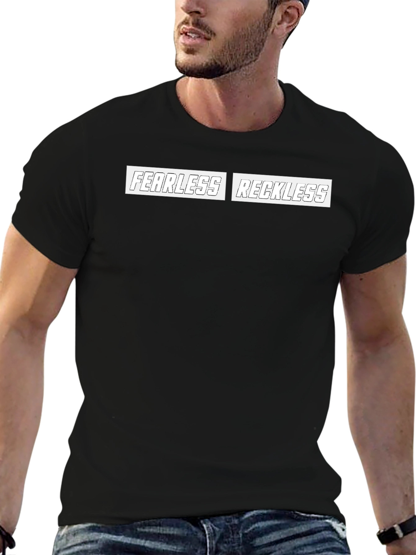 Fearless Reckless Graphic Black T-Shirt