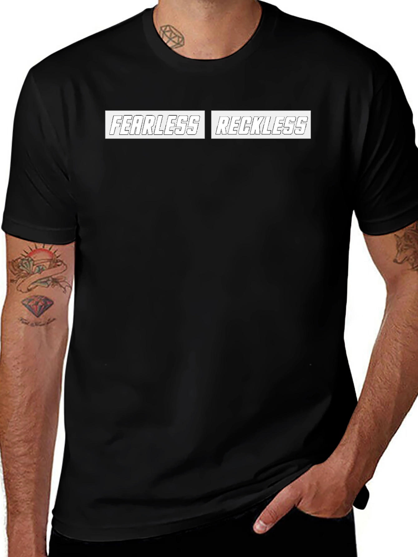 Fearless Reckless Graphic Black T-Shirt