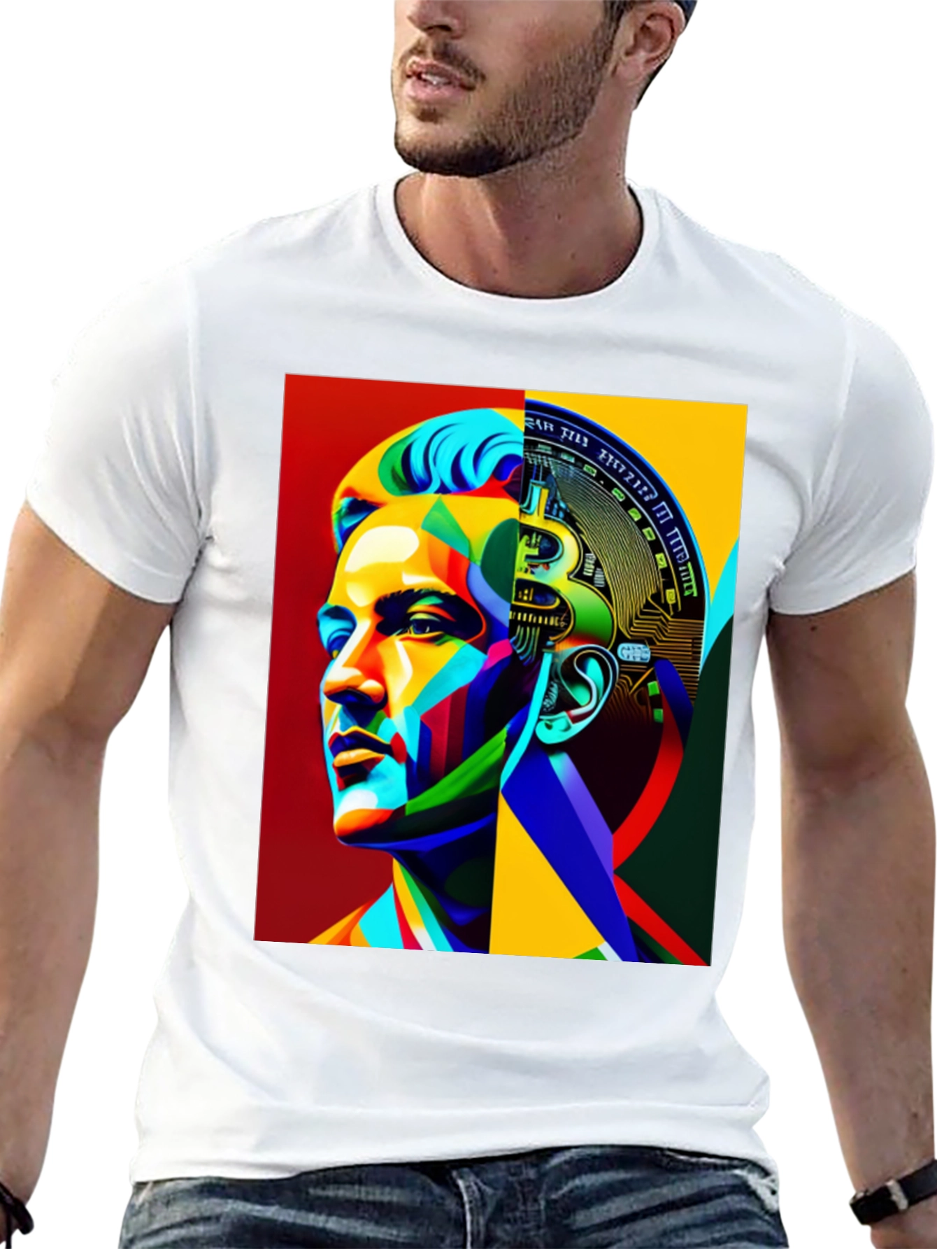 Bitcoin Brain Graphic Black T-Shirt