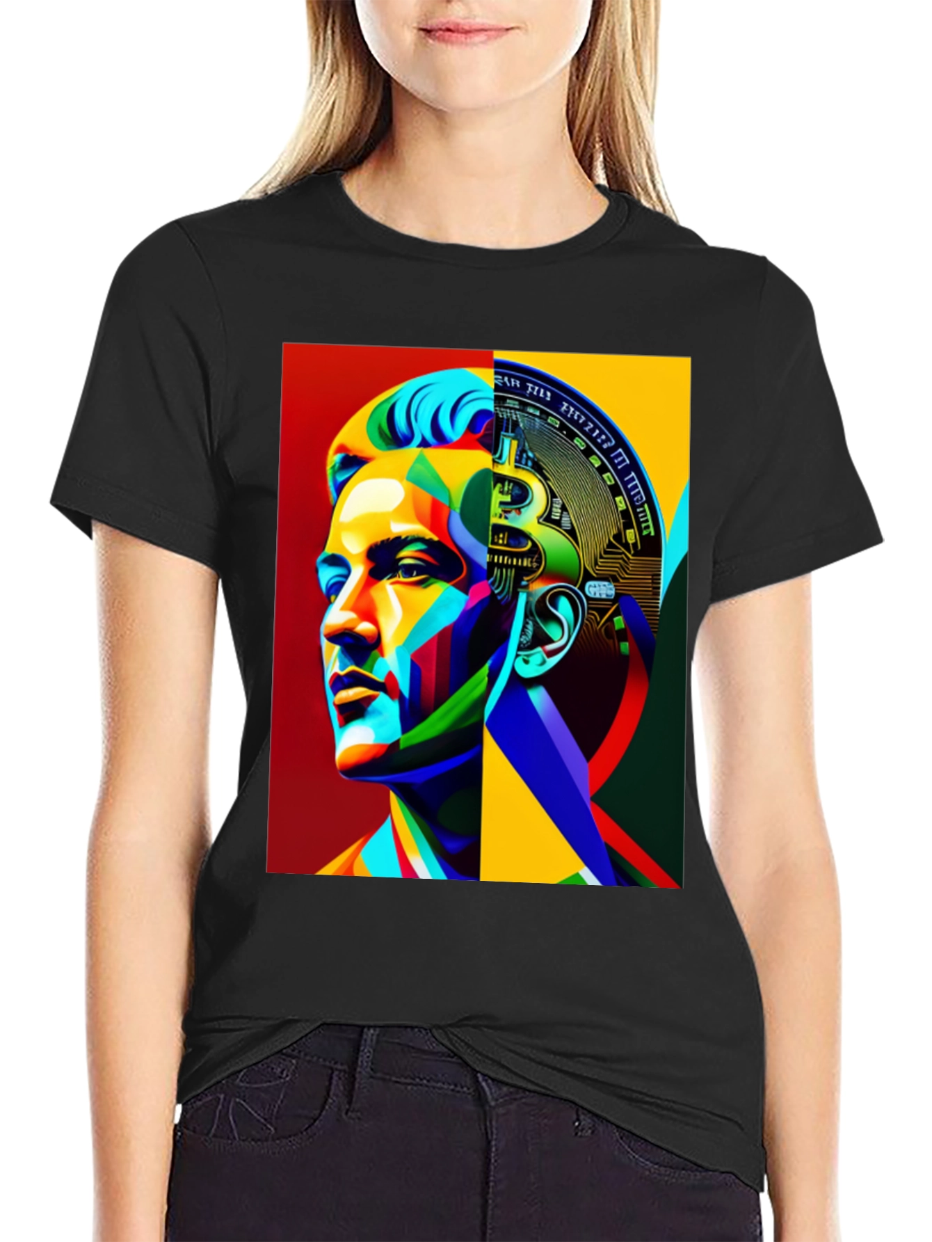 Bitcoin Brain Graphic Black T-Shirt