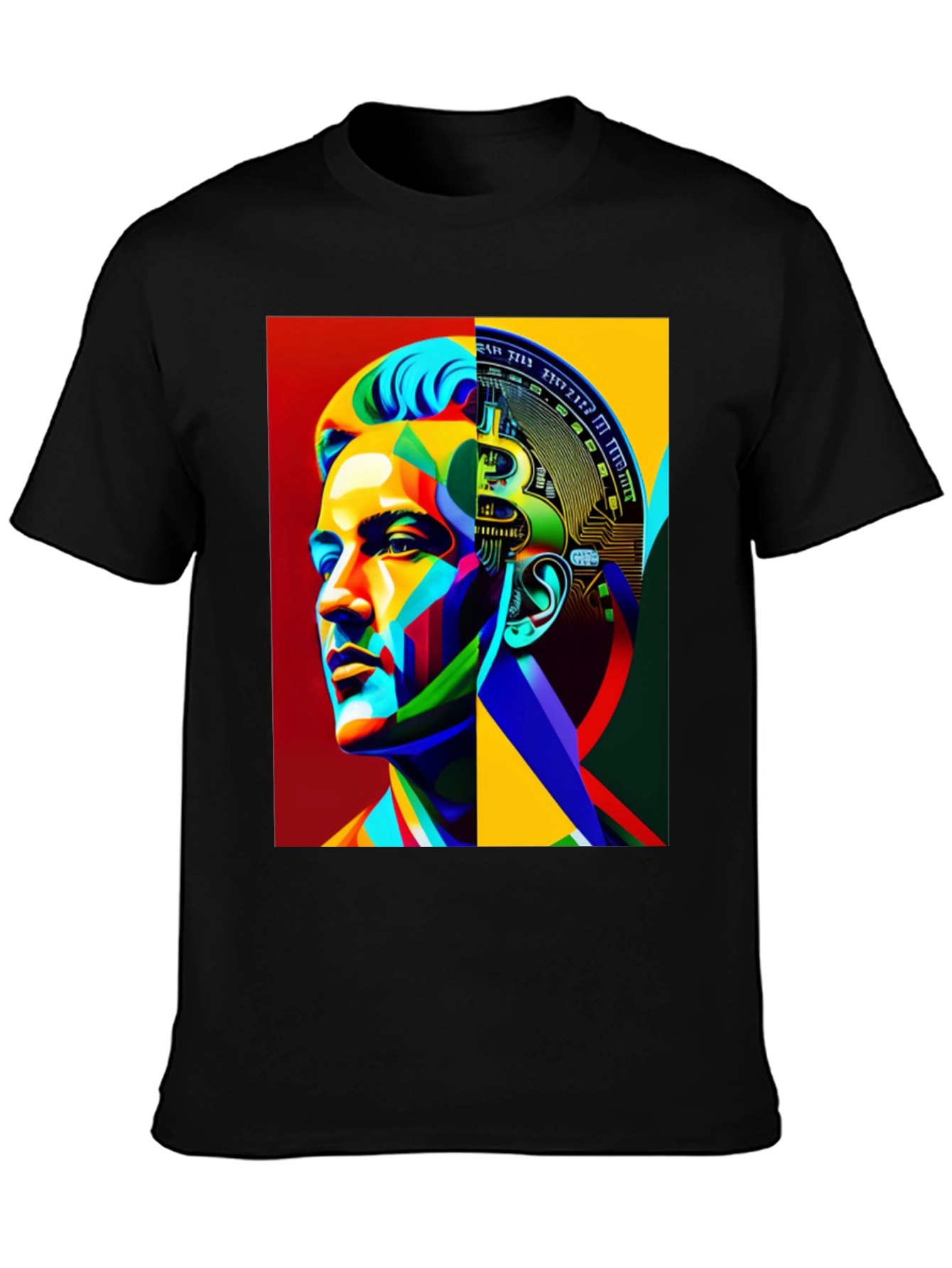 Bitcoin Brain Graphic Black T-Shirt