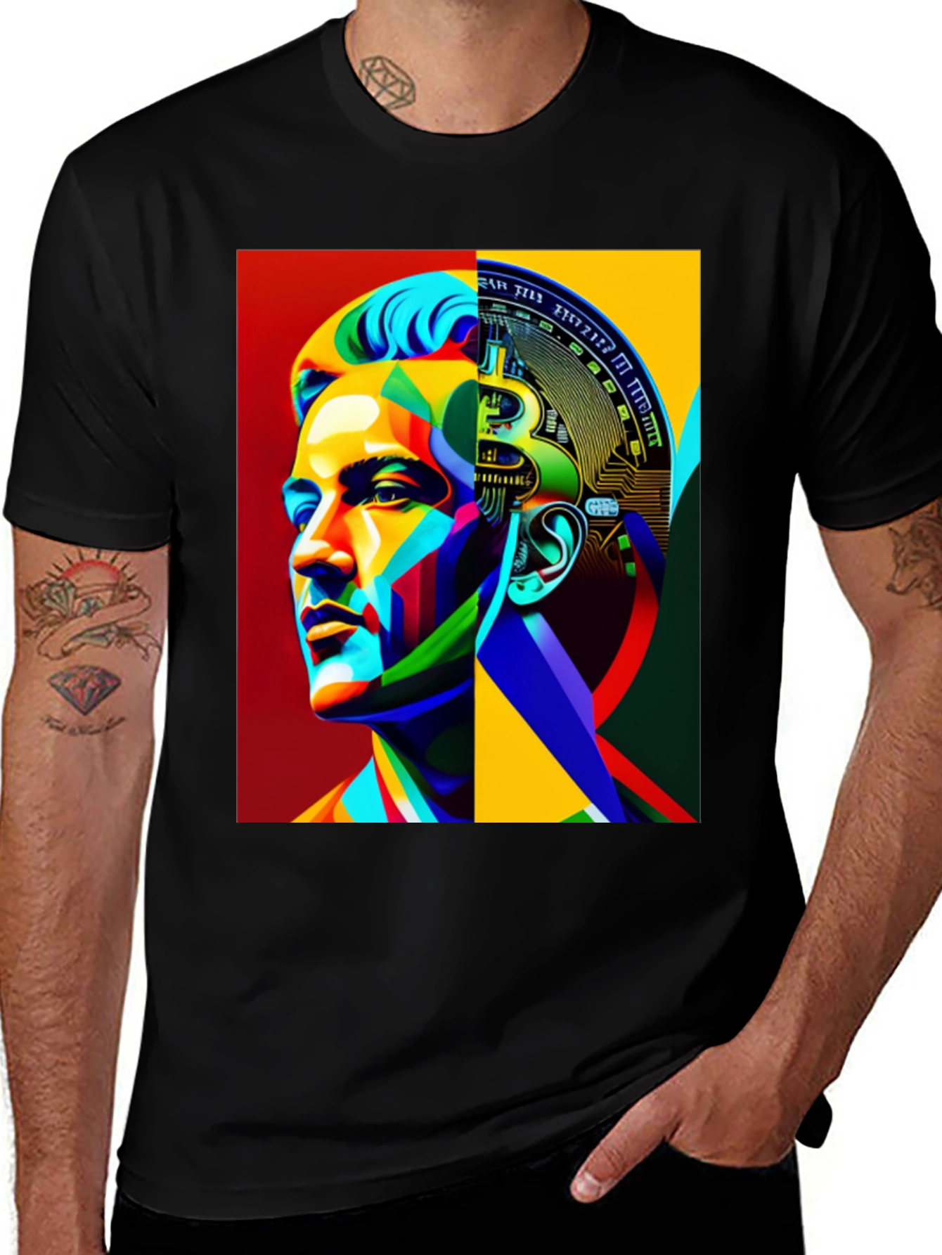 Bitcoin Brain Graphic Black T-Shirt