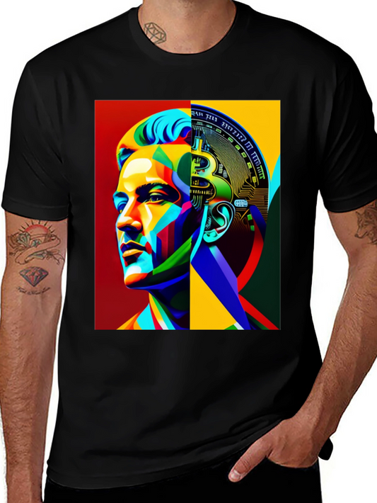 Bitcoin Brain Graphic Black T-Shirt