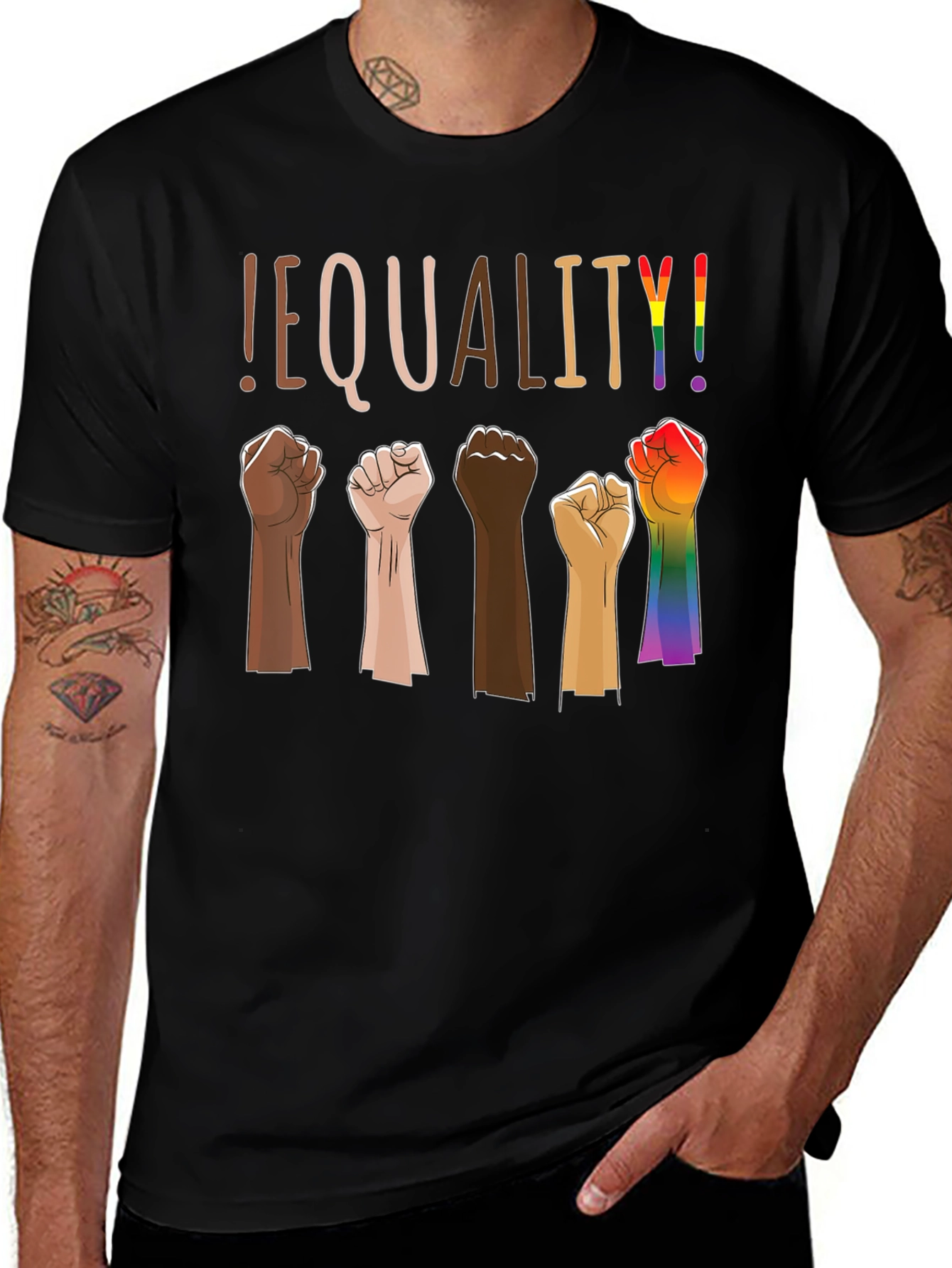 Equality Graphic Tee - Multi-Fist Design