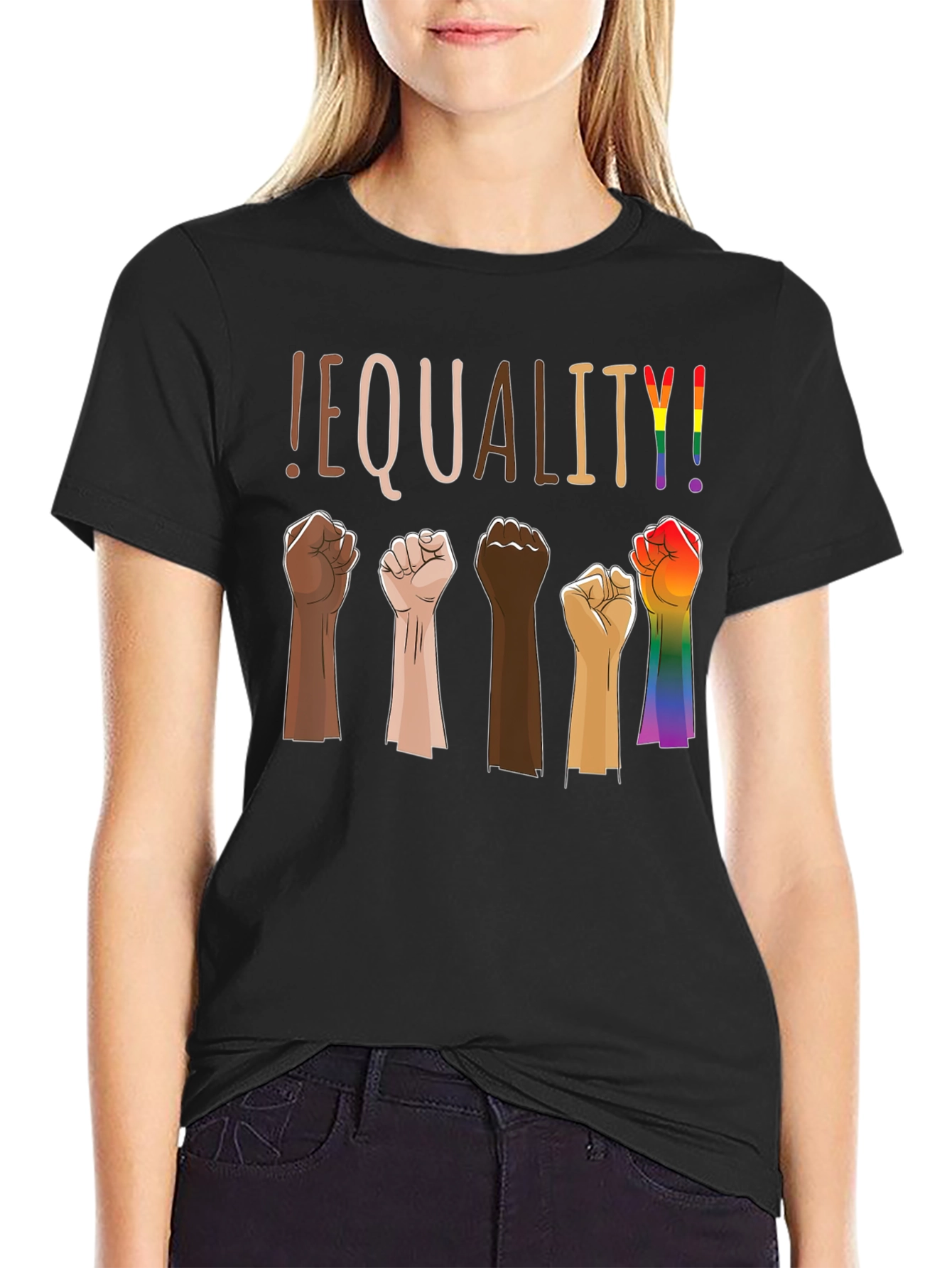Equality Graphic Tee - Multi-Fist Design