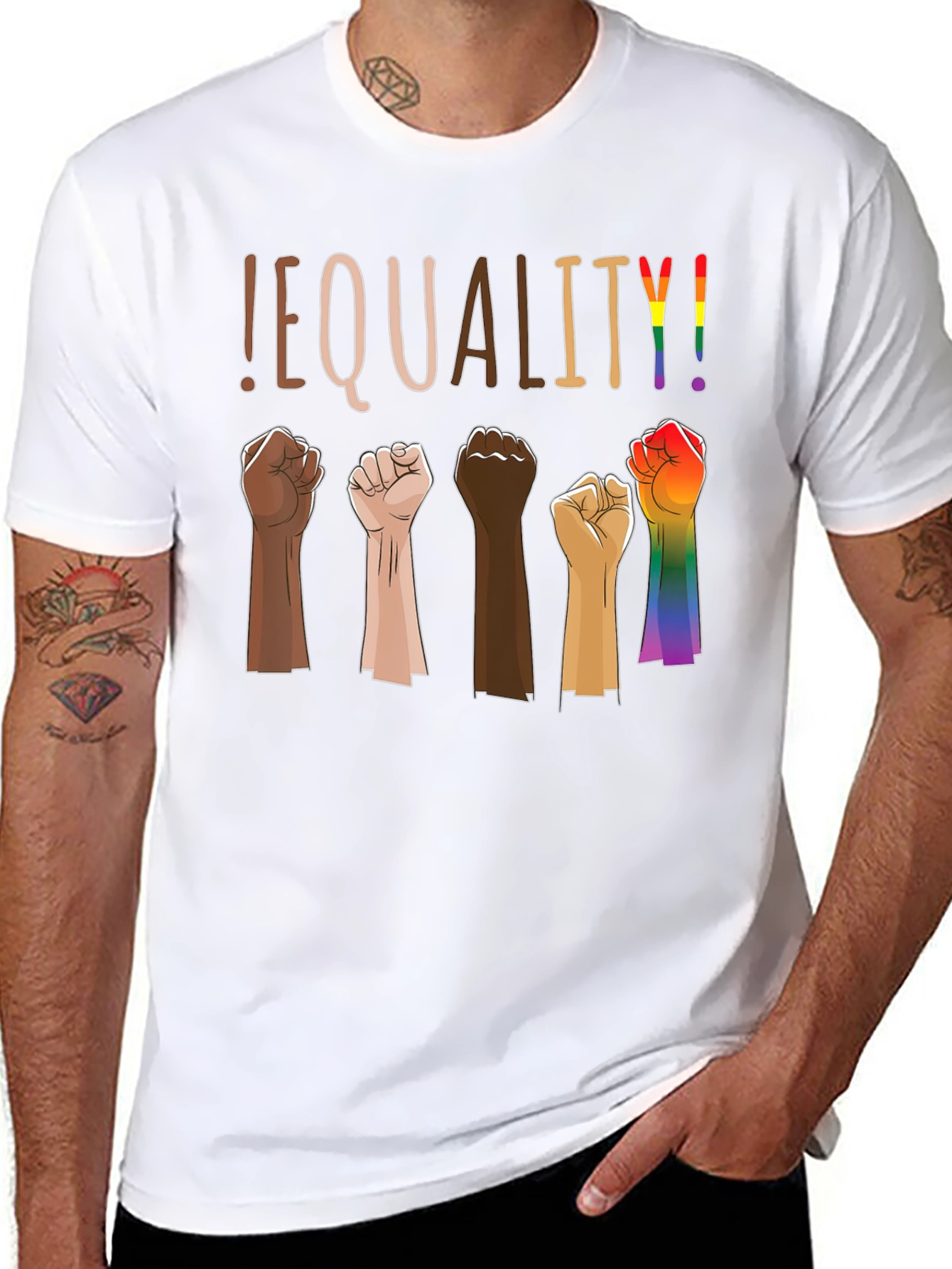 Equality Graphic Tee - Multi-Fist Design