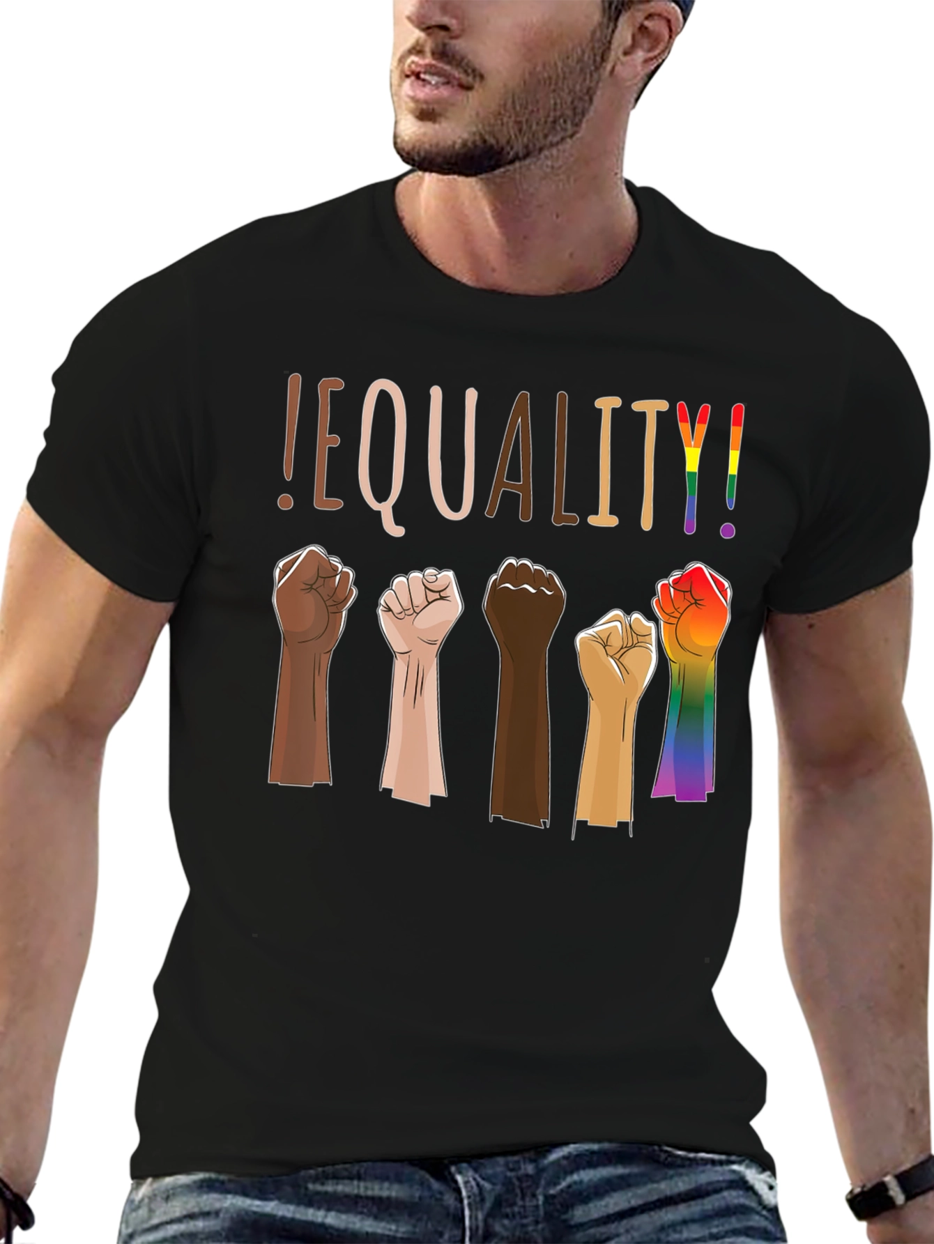 Equality Graphic Tee - Multi-Fist Design