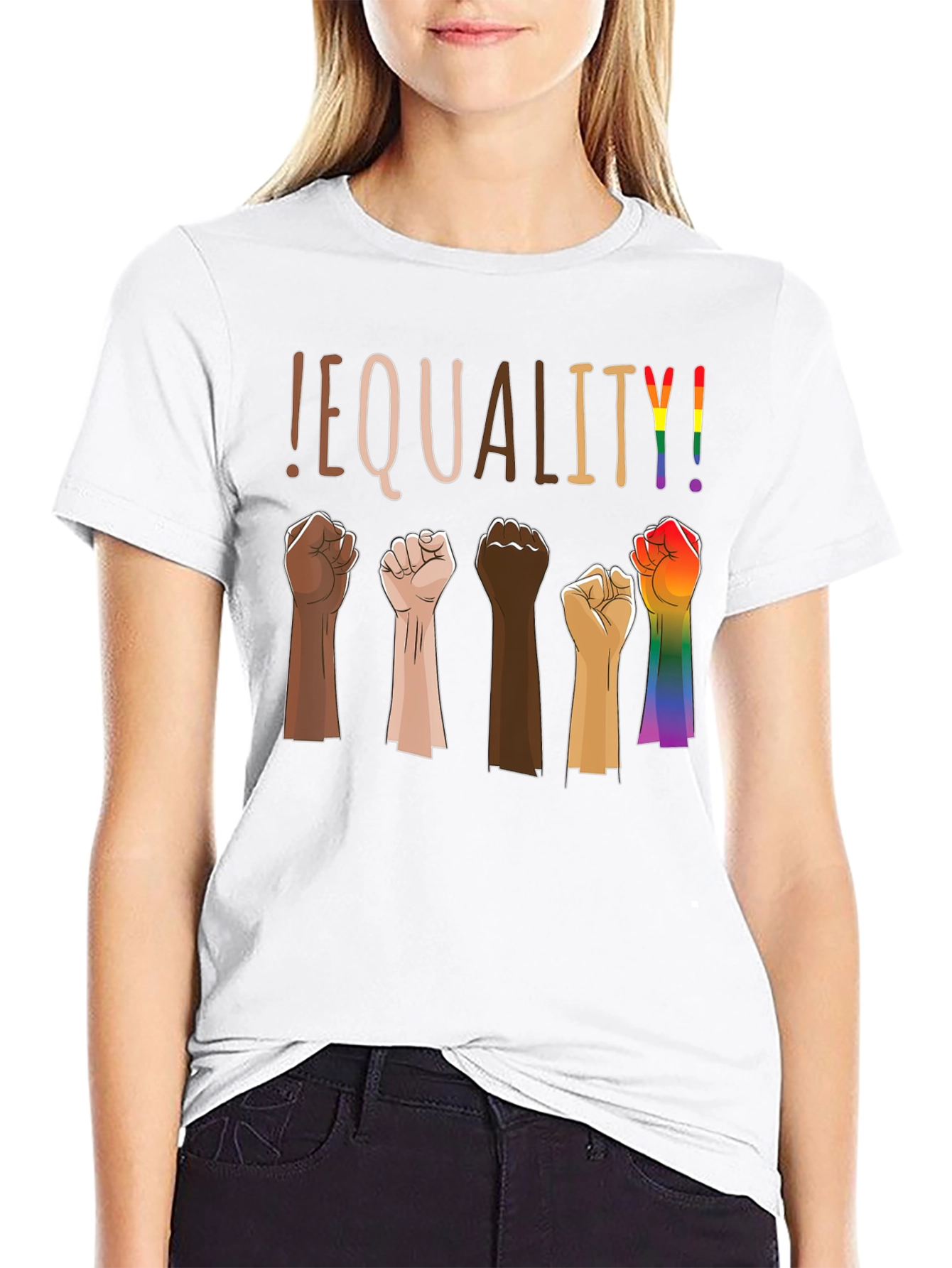Equality Graphic Tee - Multi-Fist Design