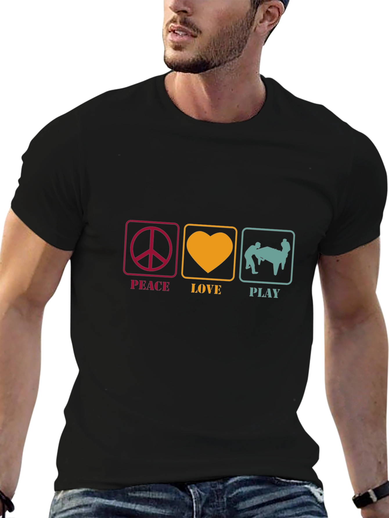 Peace Love Play Graphic Tee - Fun Design!