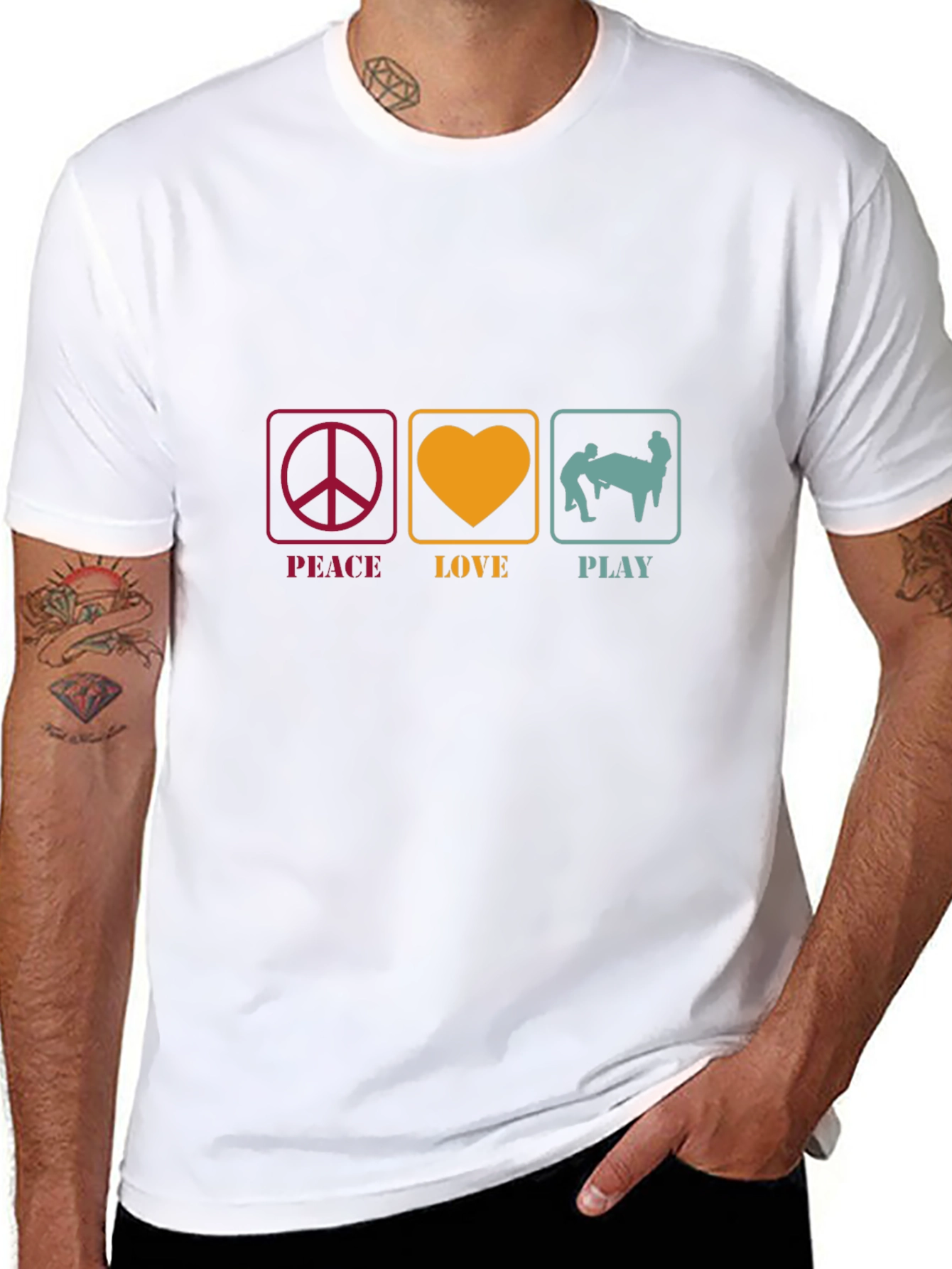 Peace Love Play Graphic Tee - Fun Design!